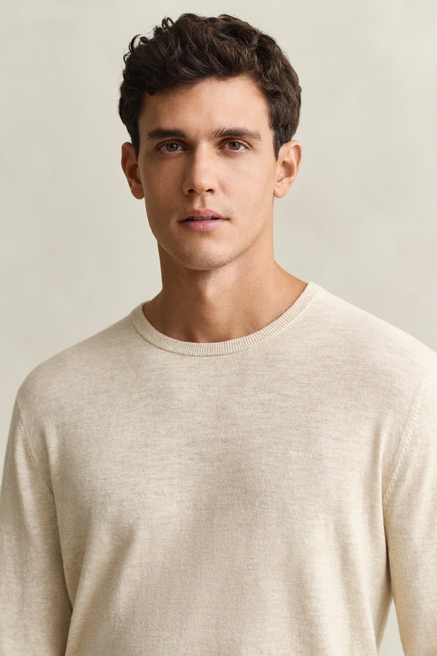 SLUB COTTON LINEN C-NECK SEED MELANGE 4