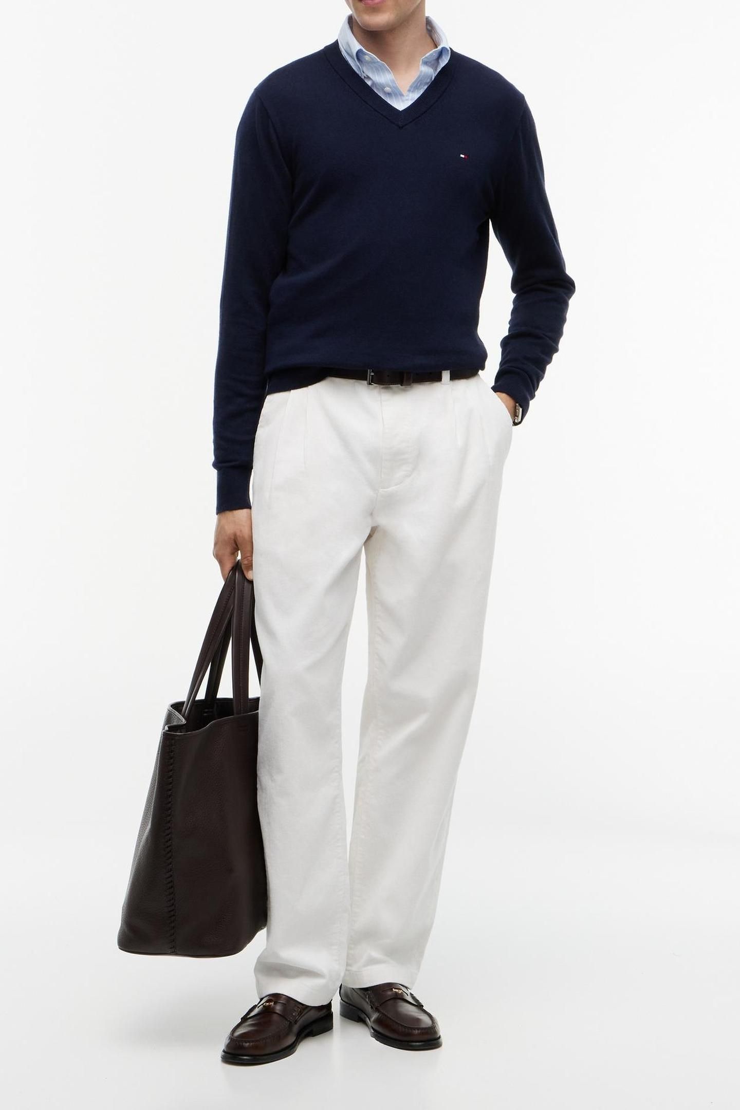 PIMA COTTON CASHMERE SWEATER NAVY BLUE 3