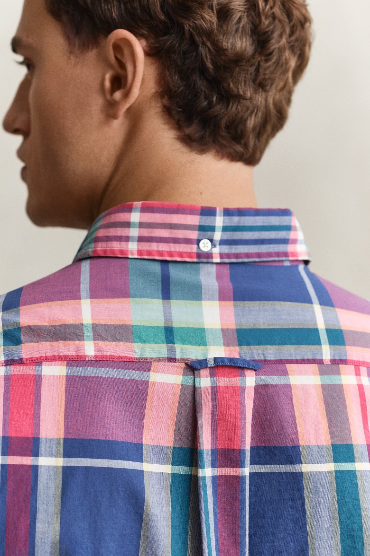 REG INDIAN MADRAS CHECK SHIRT ROSE RED 5
