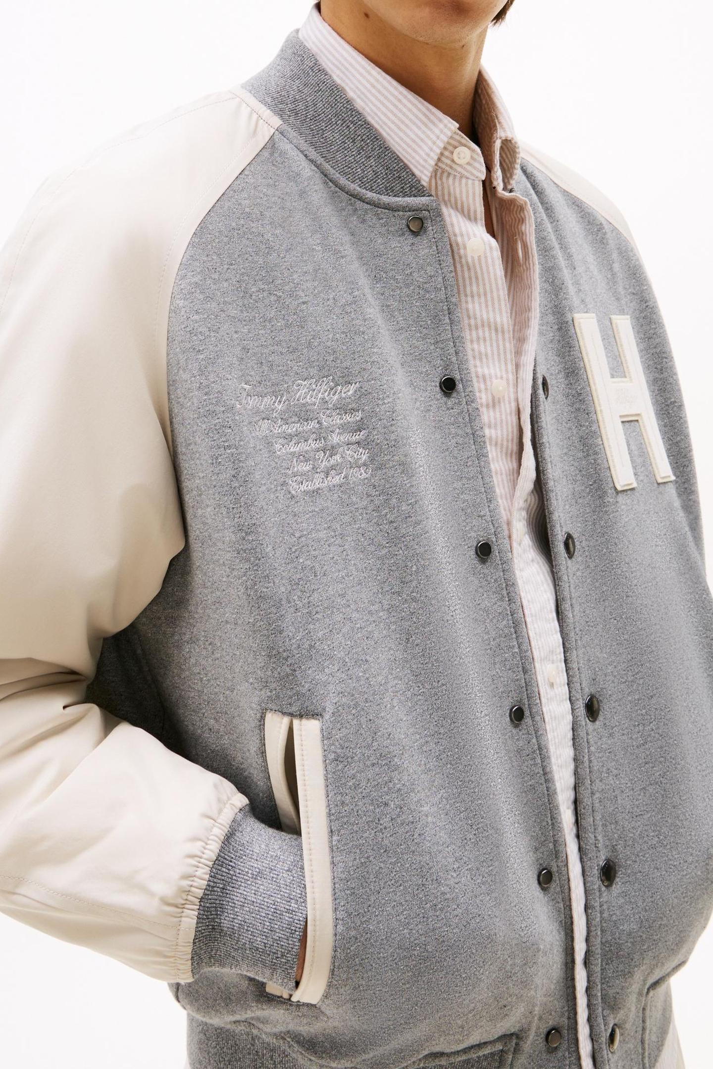 MIX MEDIA VARSITY BOMBER AUTHENTIC MARL/NEWSPRINT 3