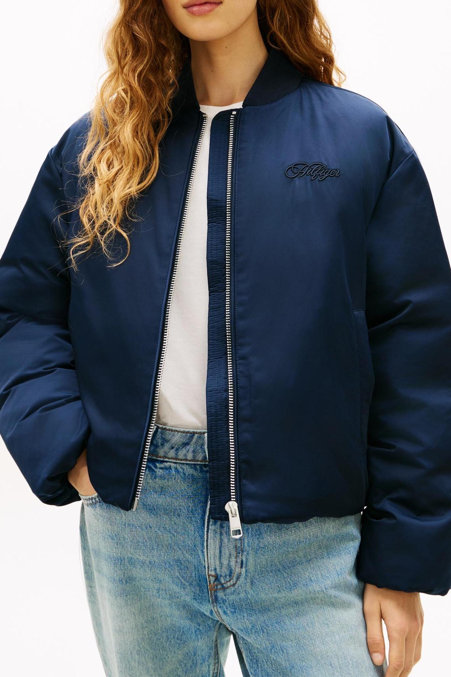 SATEEN PADDED RELAXED BOMBER DARK NIGHT NAVY 5