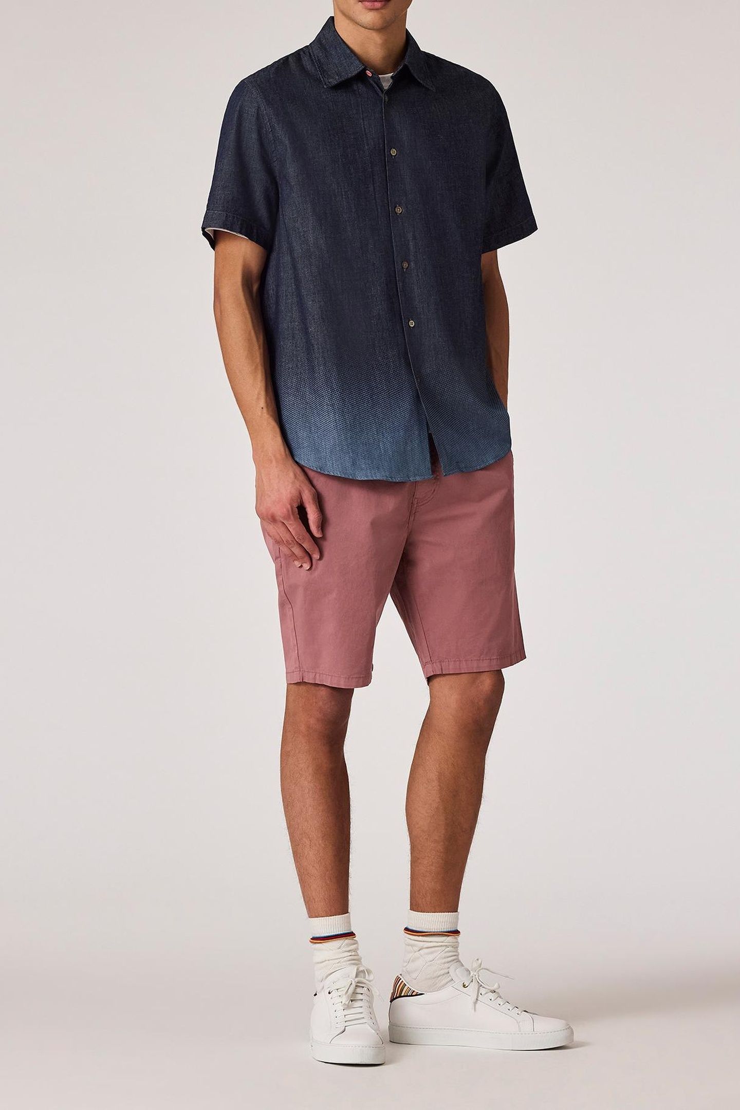 MENS SS CASUAL FIT SHIRT BLEACH EFFECT 2