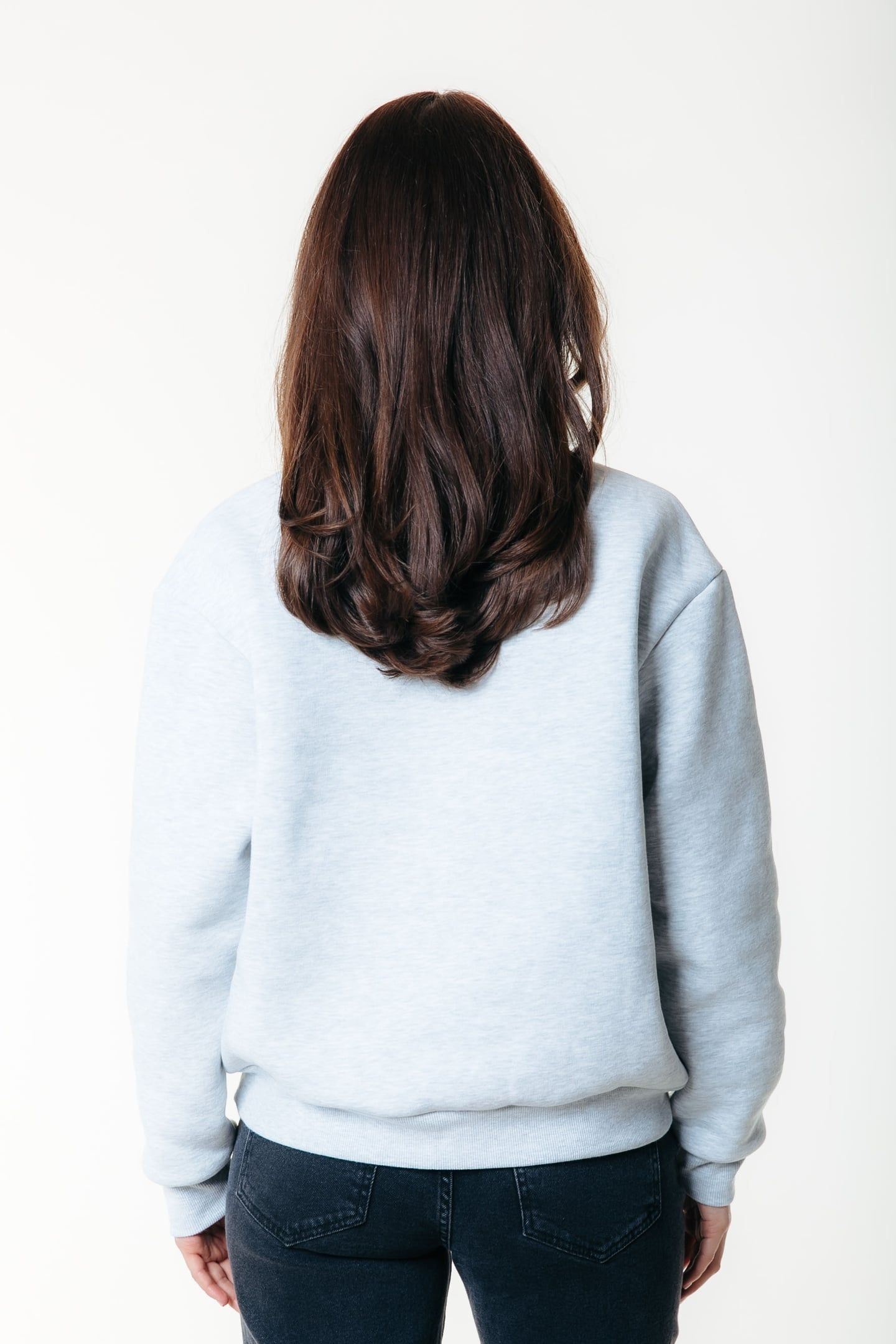 UNI LOGO RELAXED ZIP SWEAT LIGHT GREY MELANGE 2