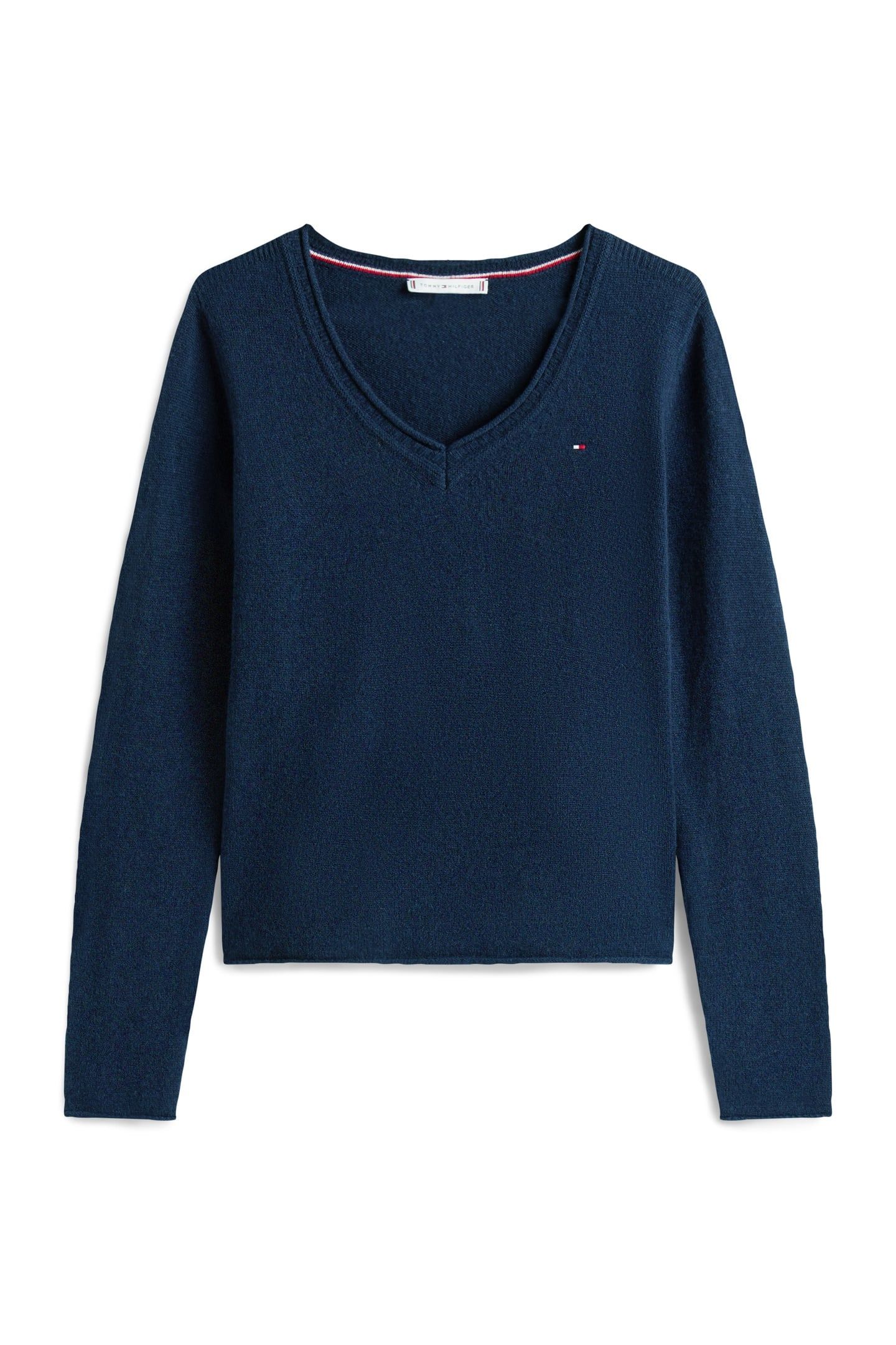 SOFT WOOL V-NECK LOOSE SWEATER DARK NIGHT NAVY 4