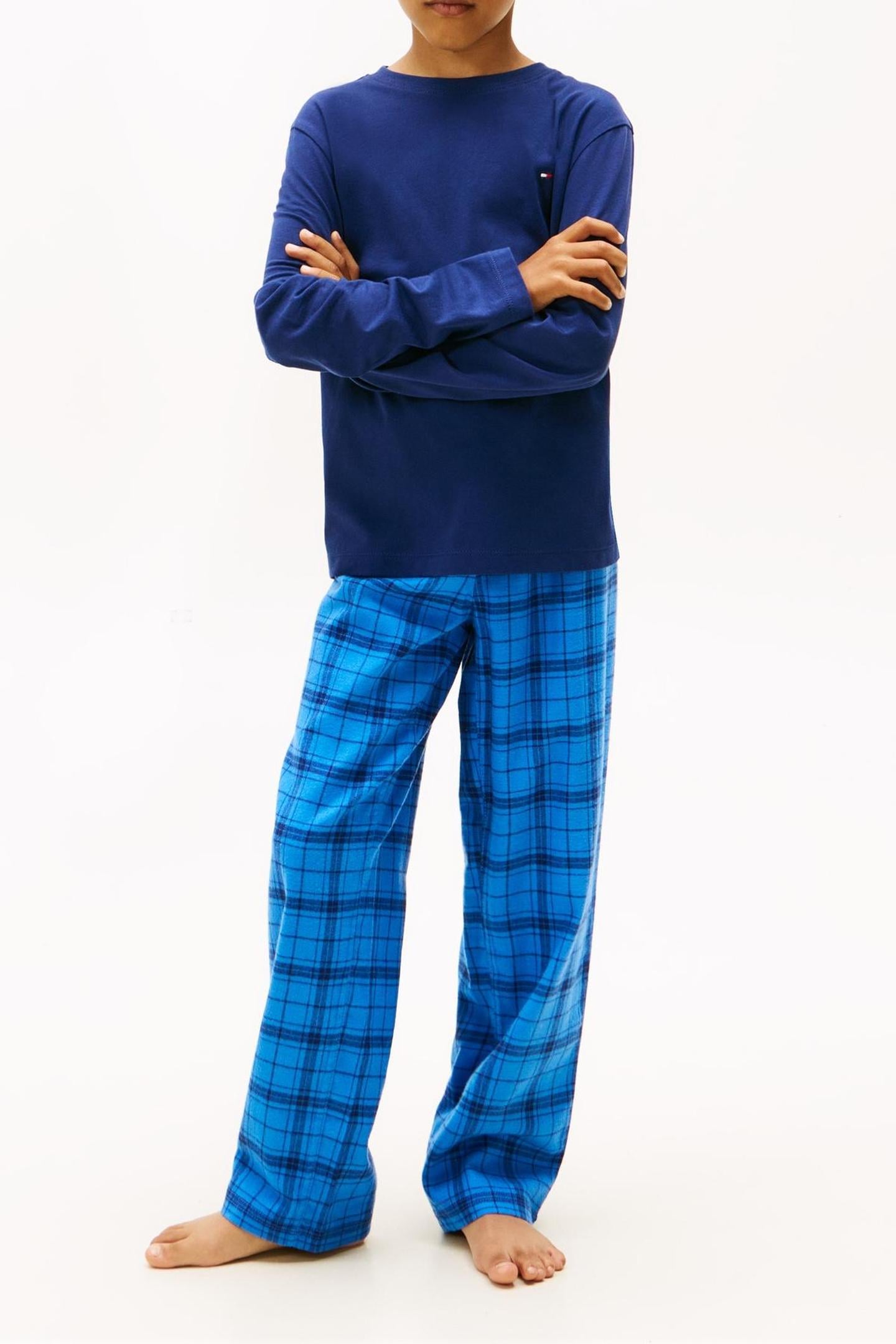 BOYS LS PJ STRAIGHT SET PREPPY NAVY/TONAL CHECK NAVY 1
