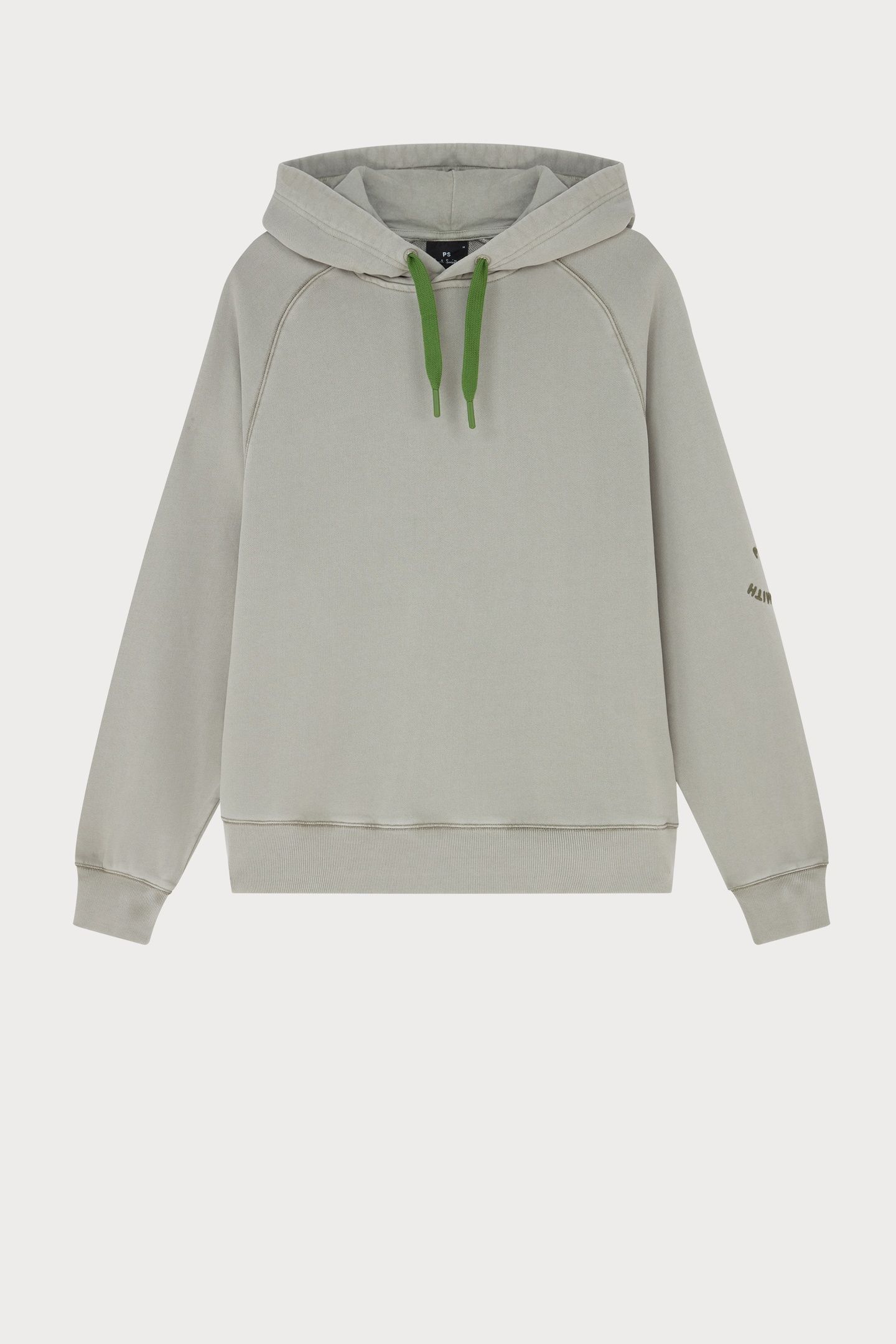 MENS HOODIE PS HAPPY EMB LT GREYISH GREEN 1