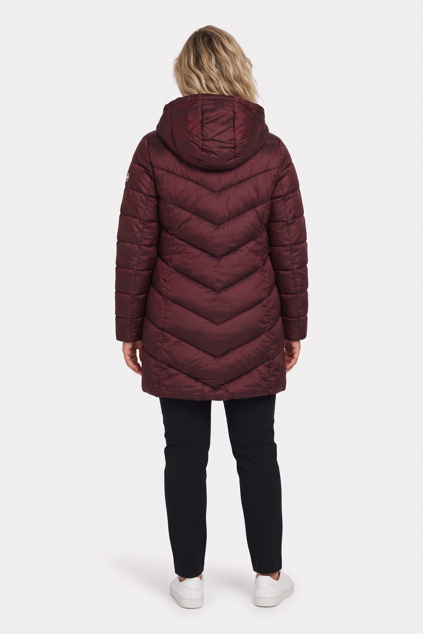 HOODED LONGLINE CHEVRON OXBLOOD 2