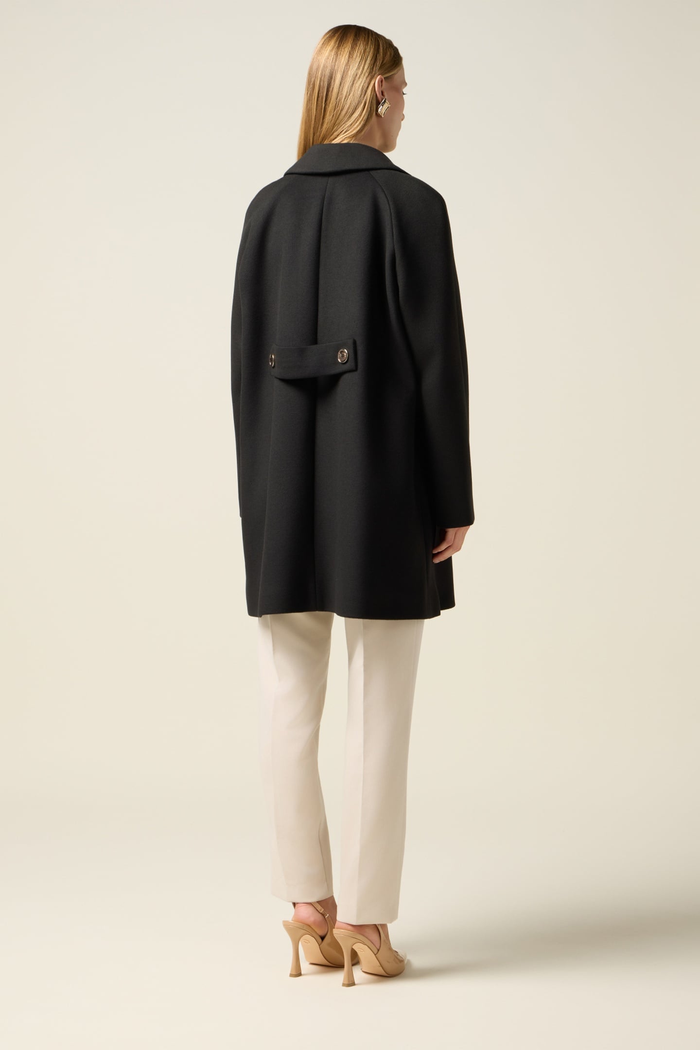 MID-LENGTH COAT WITH BUTTONS BLACK 2