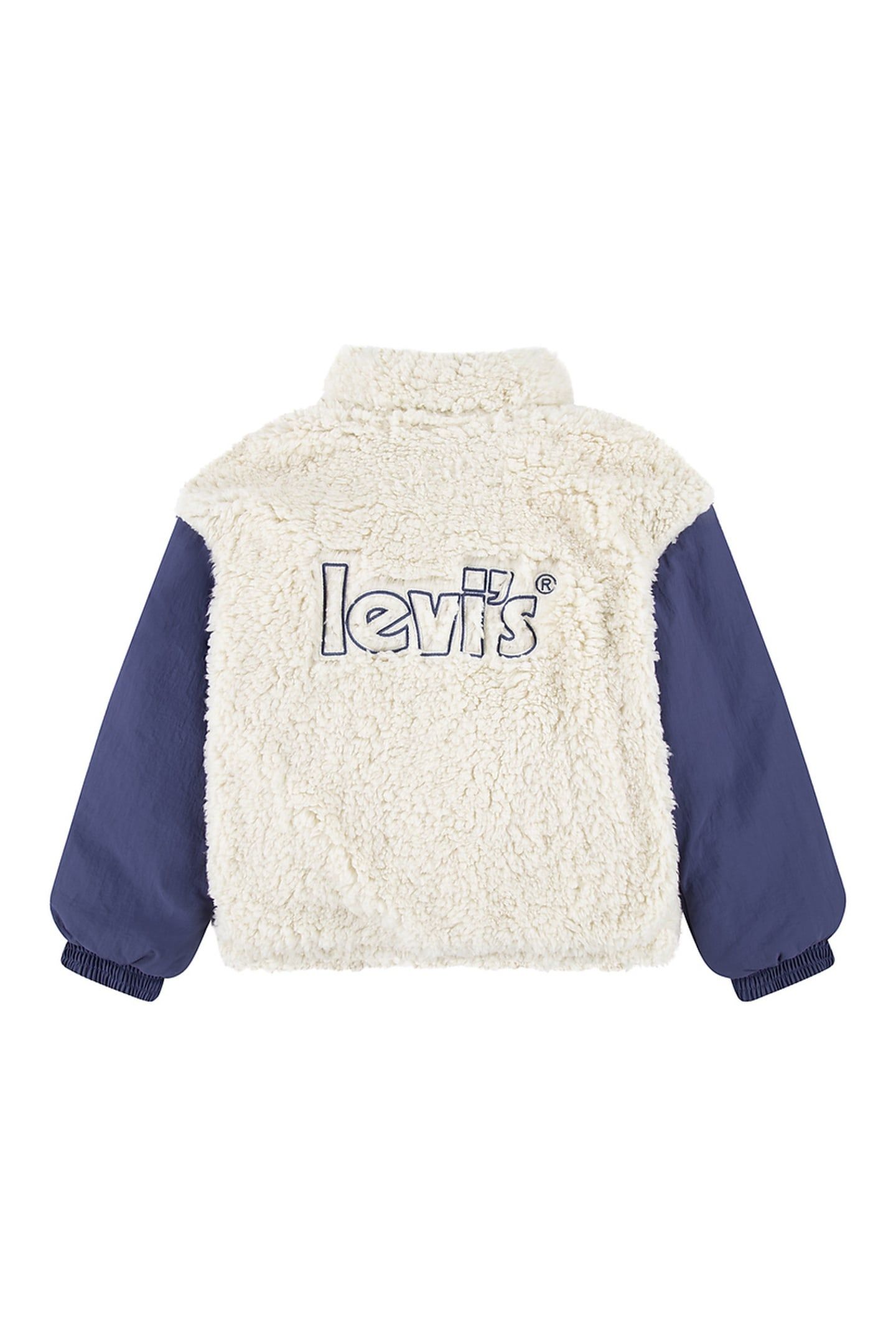 GIRLS BOXY FIT SHERPA JACKET ANTIQUE WHITE 2