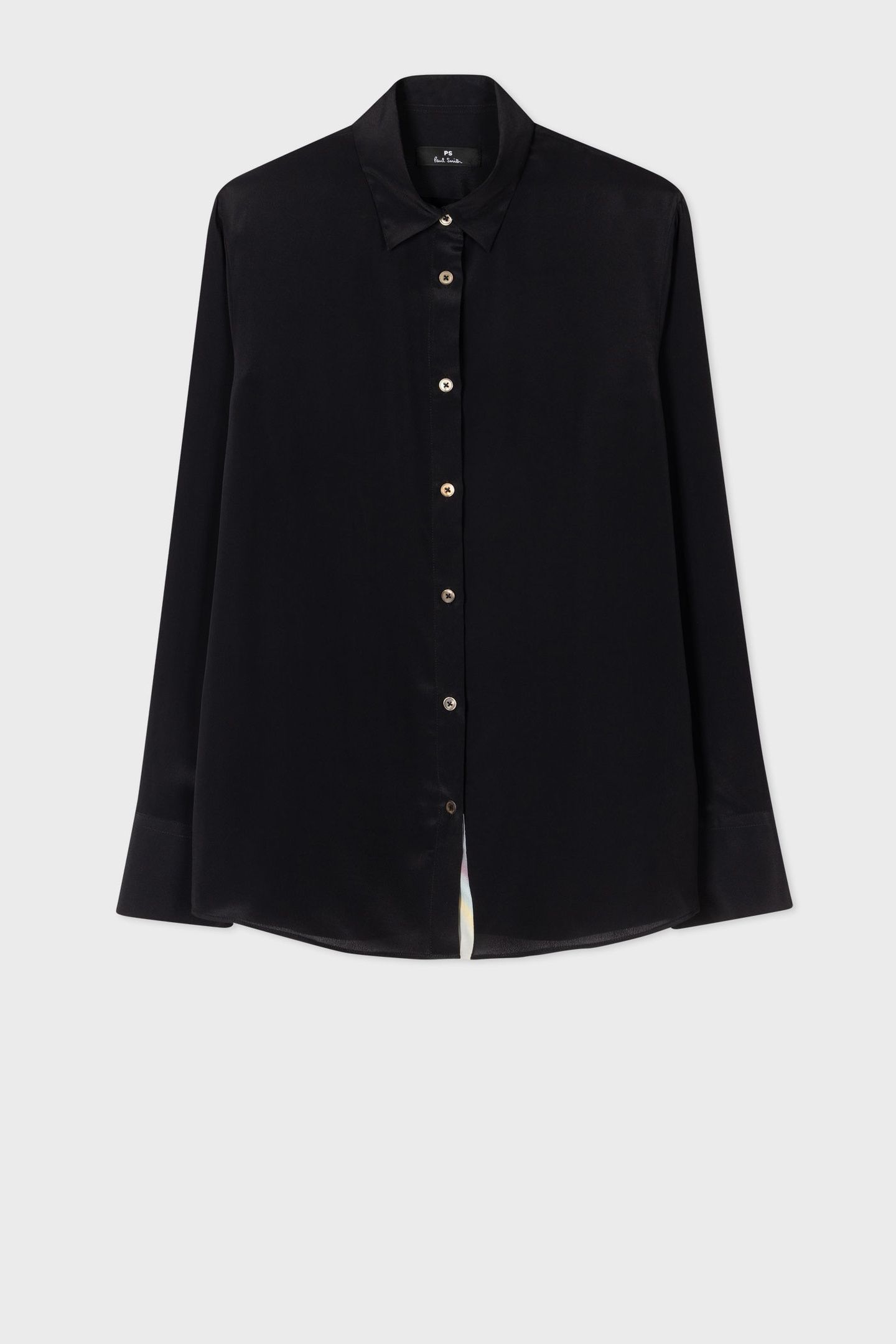 WOMENS SPRAY SWIRL PLACKET SHIRT BLACK 4