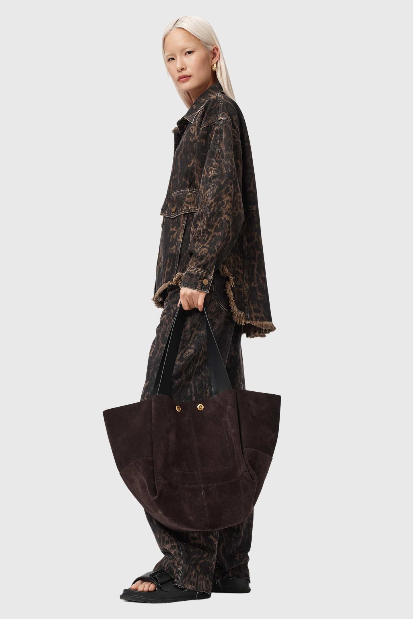 ROSALIE SUEDE TOTE BURNT UMBER RED 4