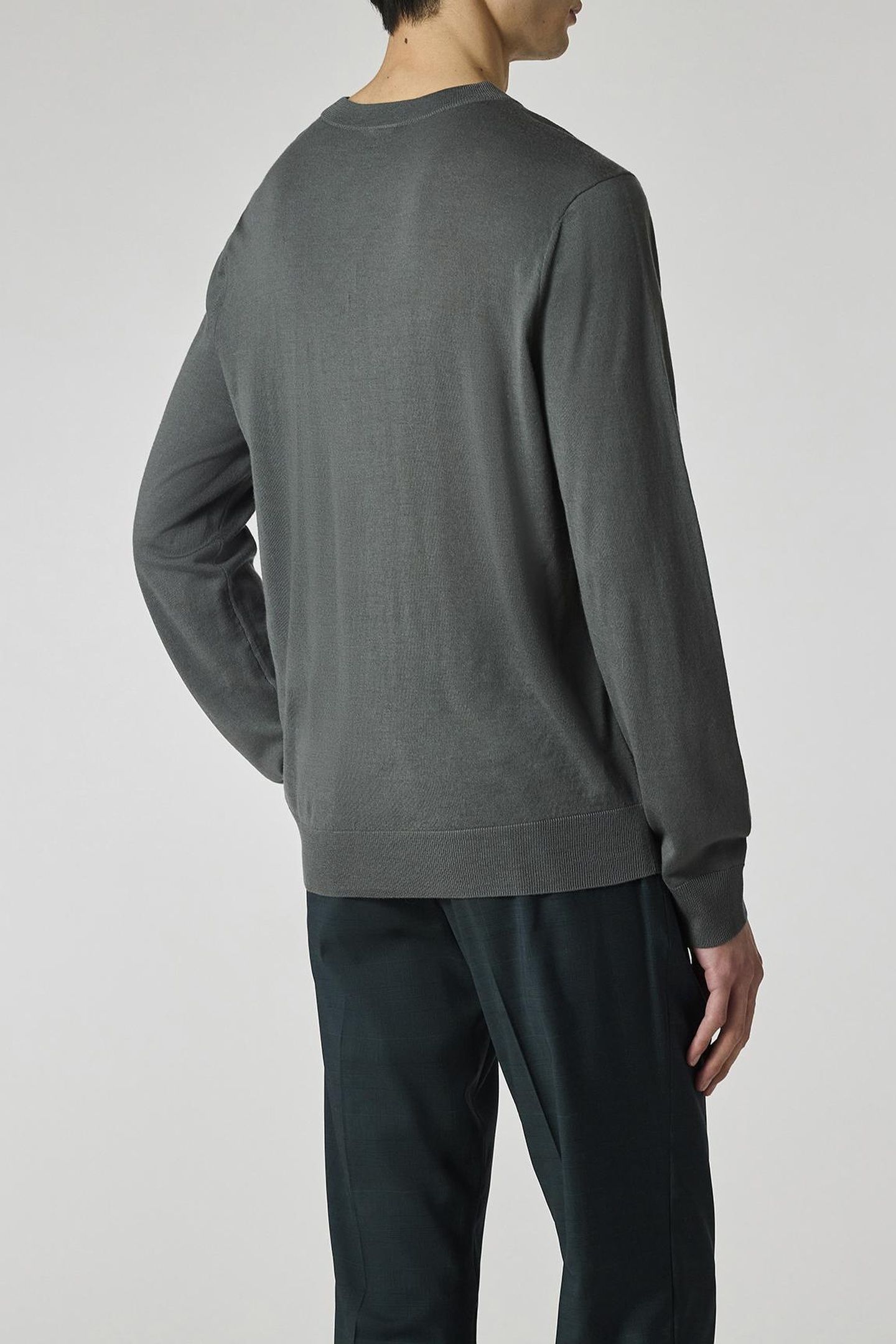 MENS SWEATER CREW NECK PETROL GREEN 2