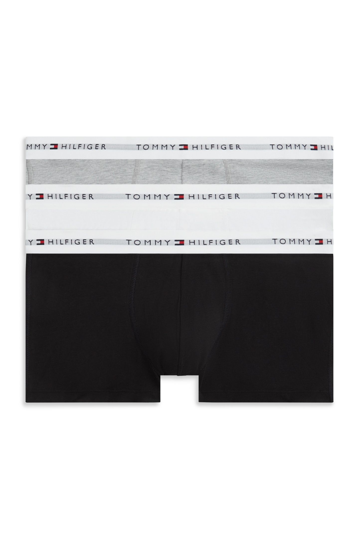 3-PACK LOW RISE TRUNK BLACK/WHITE/LIGHT GREY HEATHER 1
