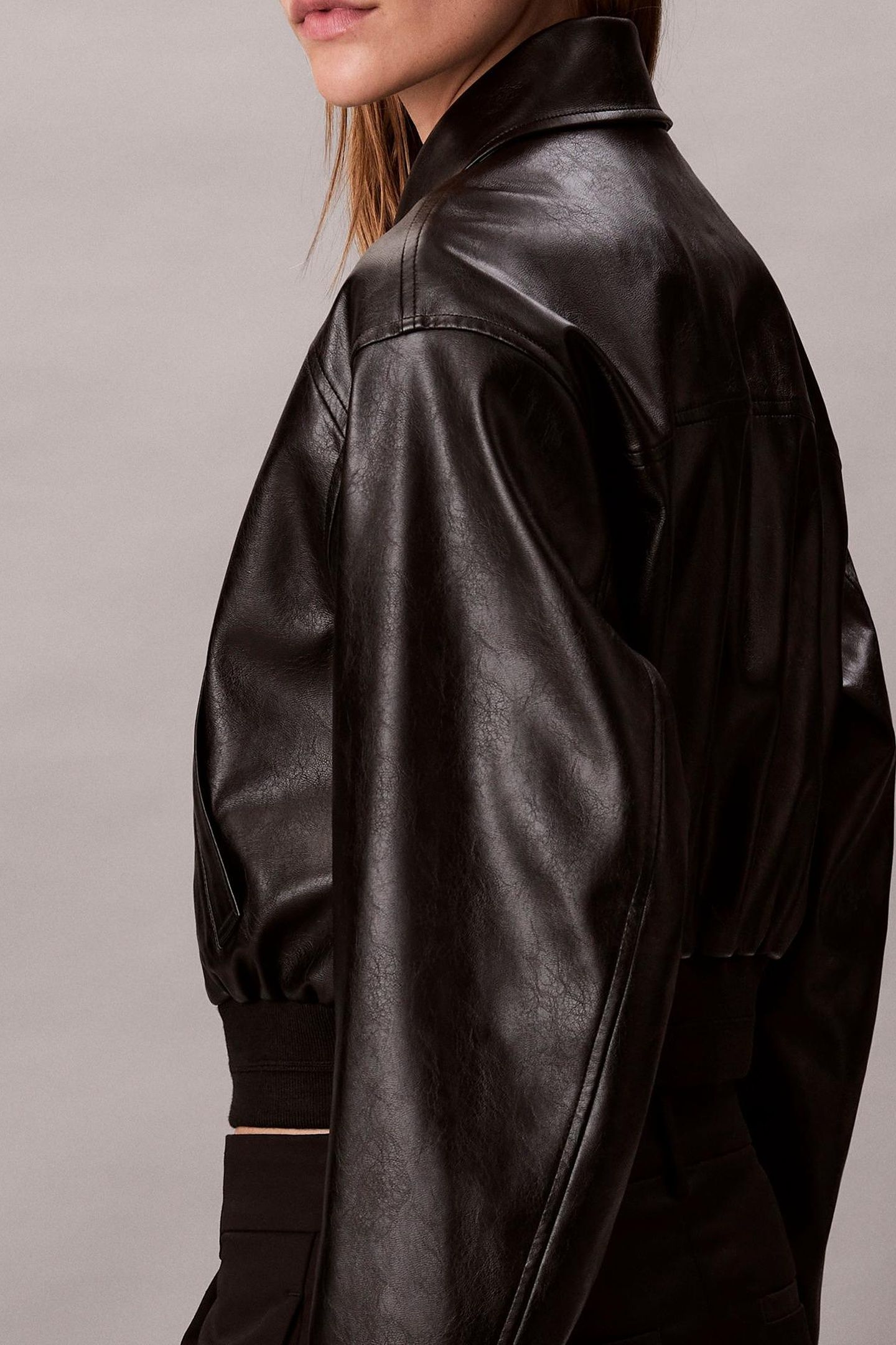 CROPPED CRINKLE JACKET BLACK 6