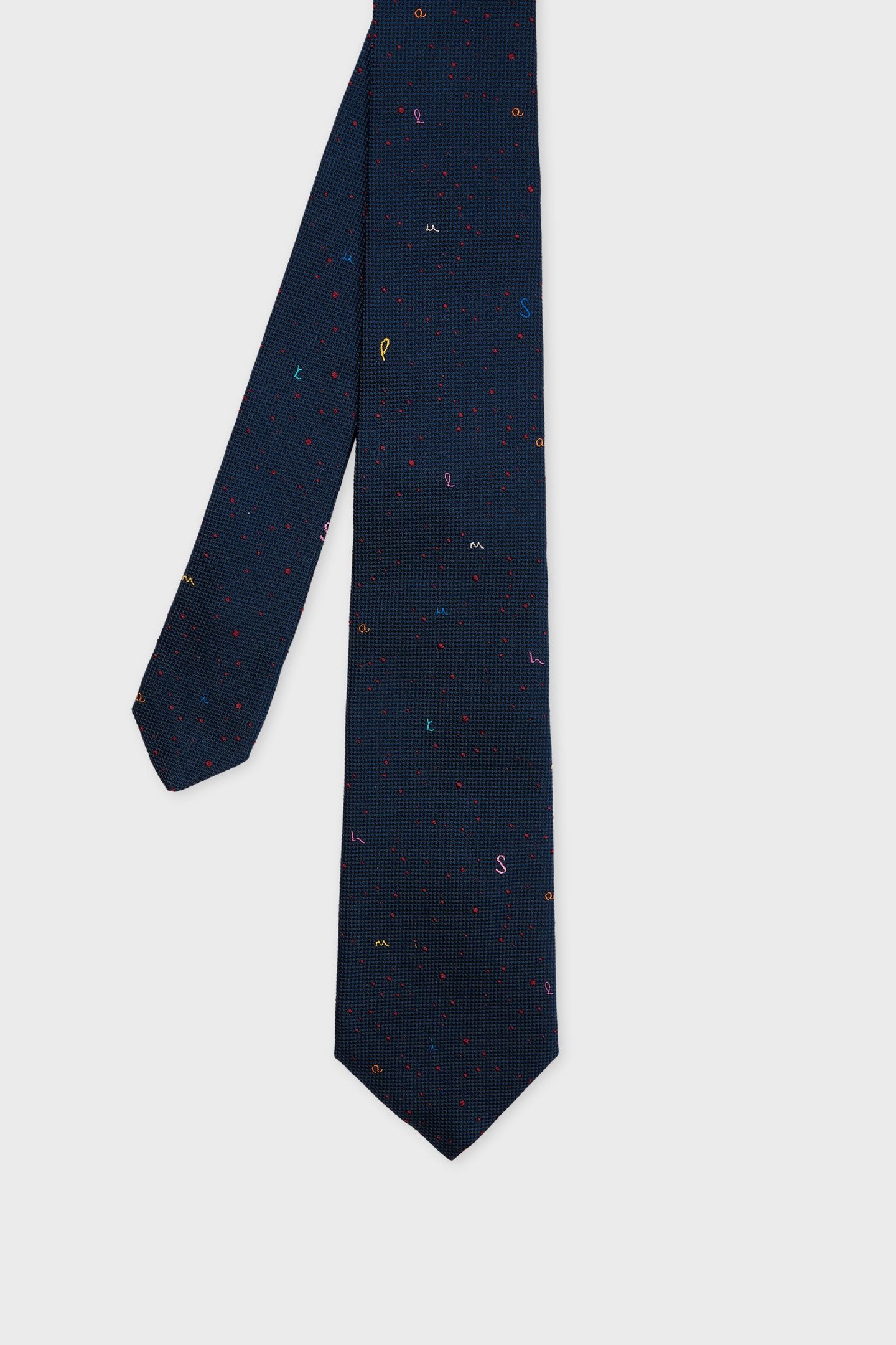 MEN TIE DOTTY LETTERS NAVY 1