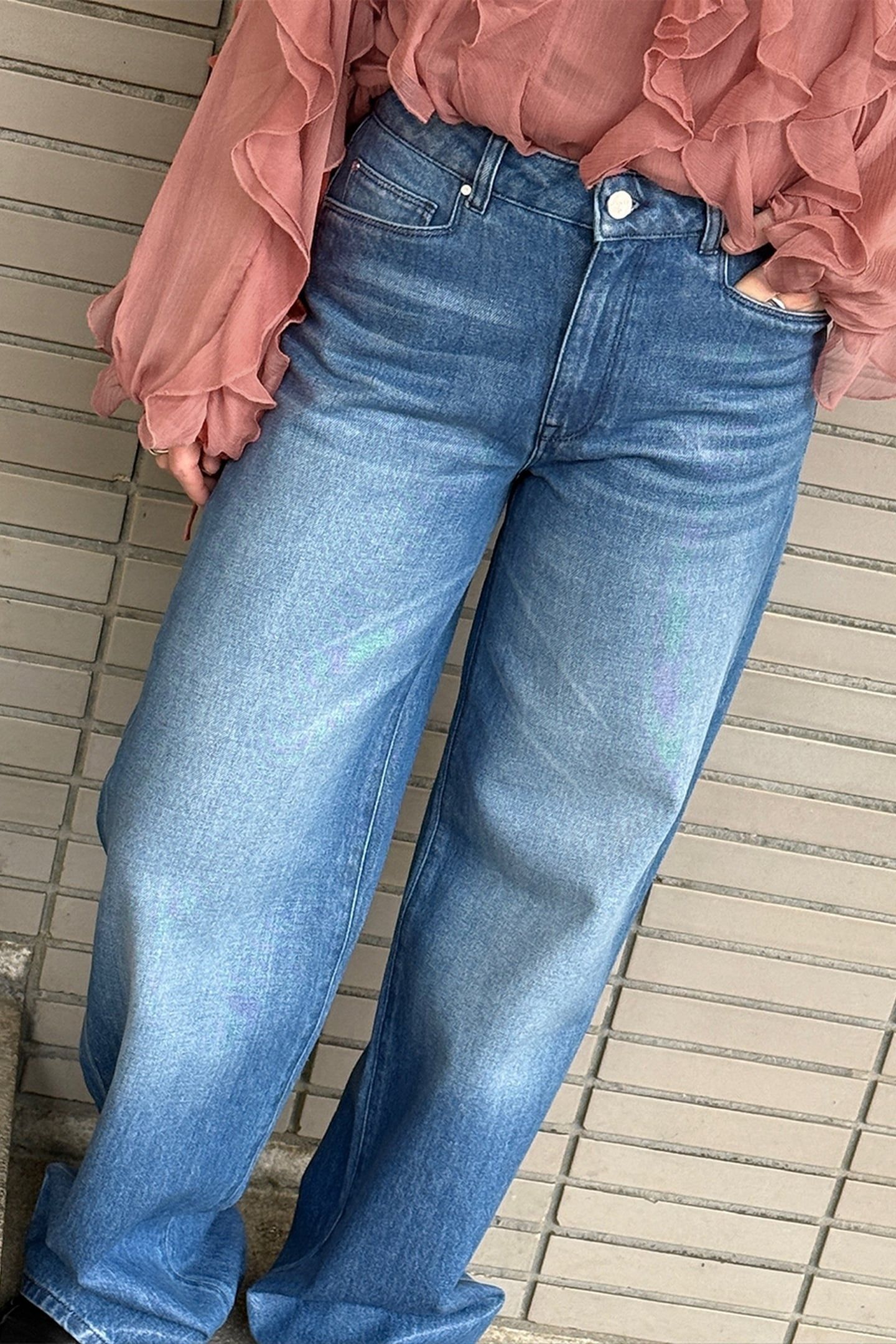 NUIT COATED WIDE LEG JEANS VINTAGE BLUE 6