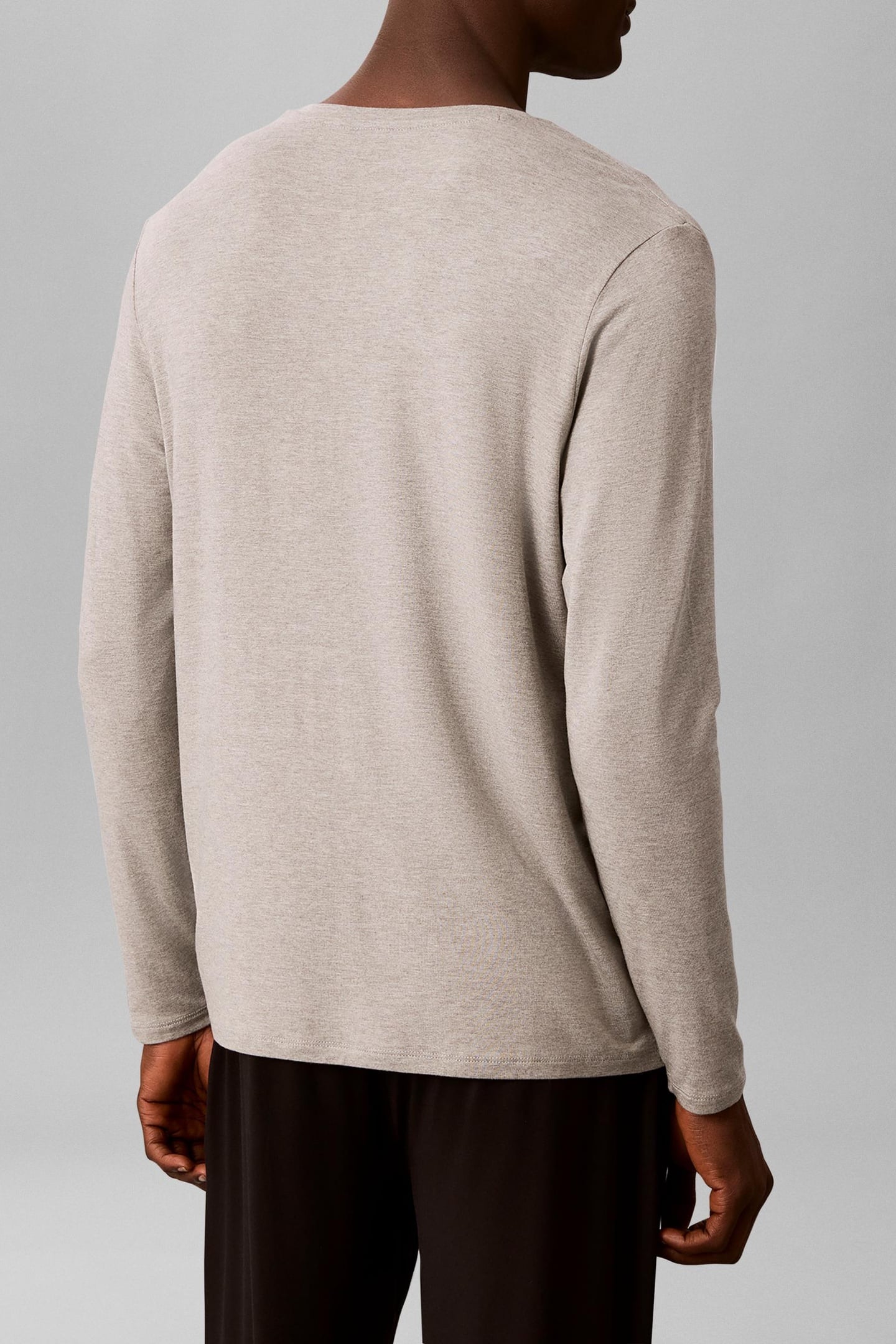 MODAL L/S HENLEY GREY HEATHER 2