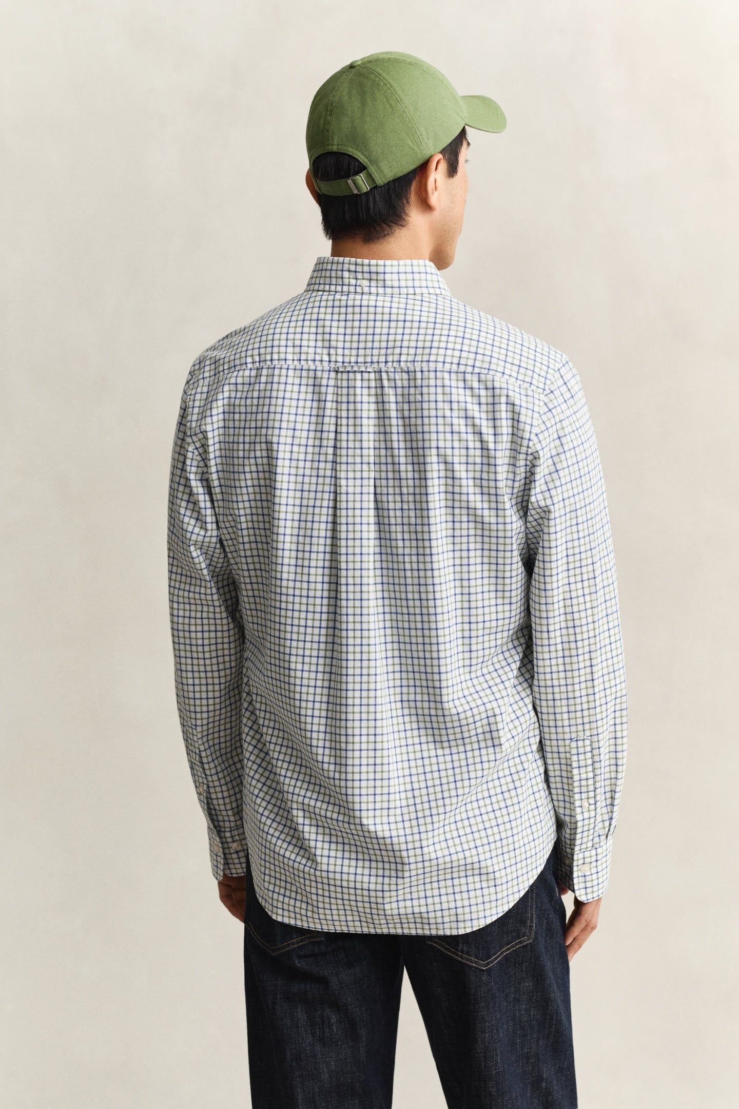 REG CLASSIC POPLIN CHECK HERB GREEN 2
