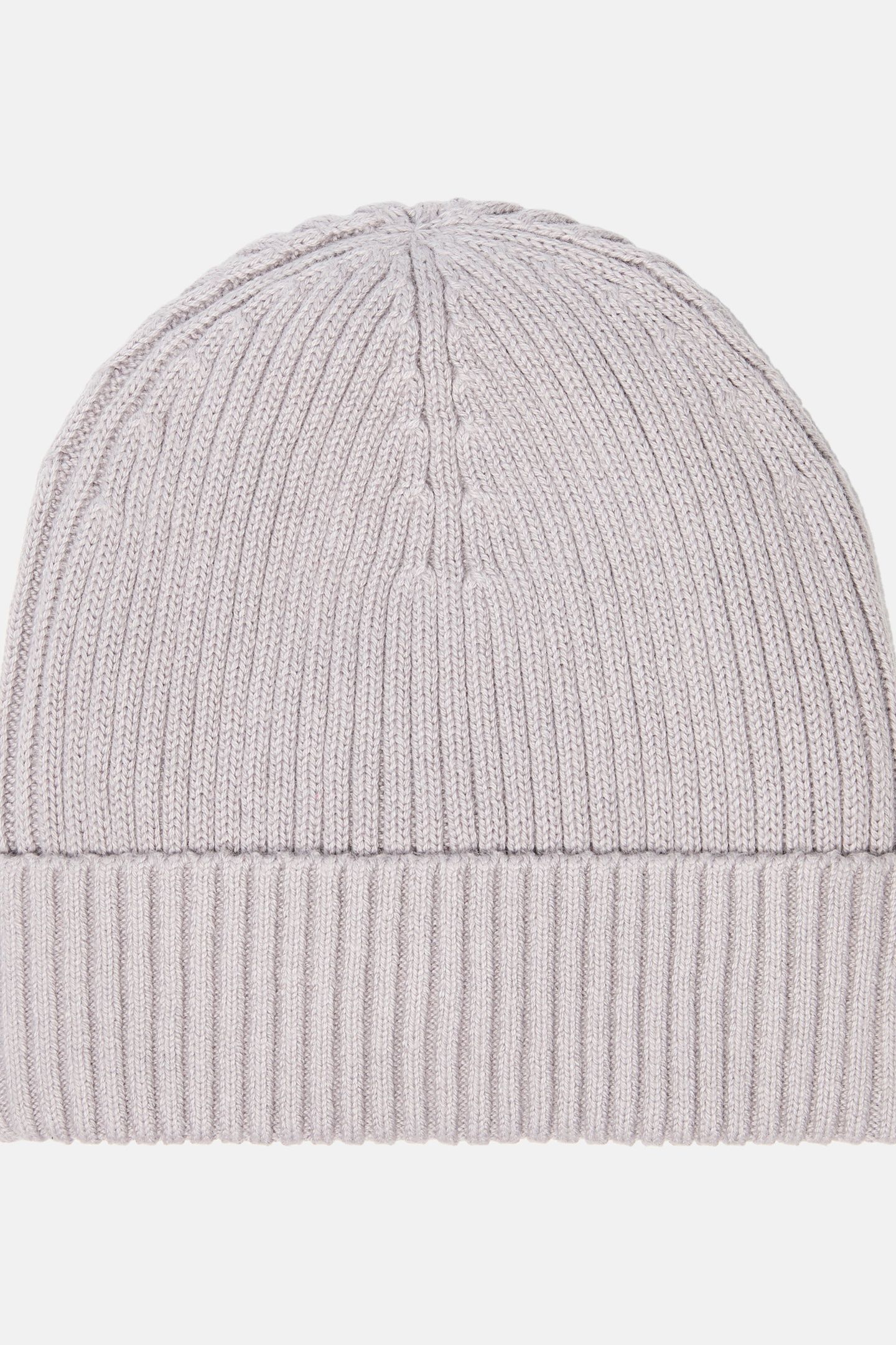 PATCH CHUNKY RIB COTTON BEANIE SILVER SCONCE 2