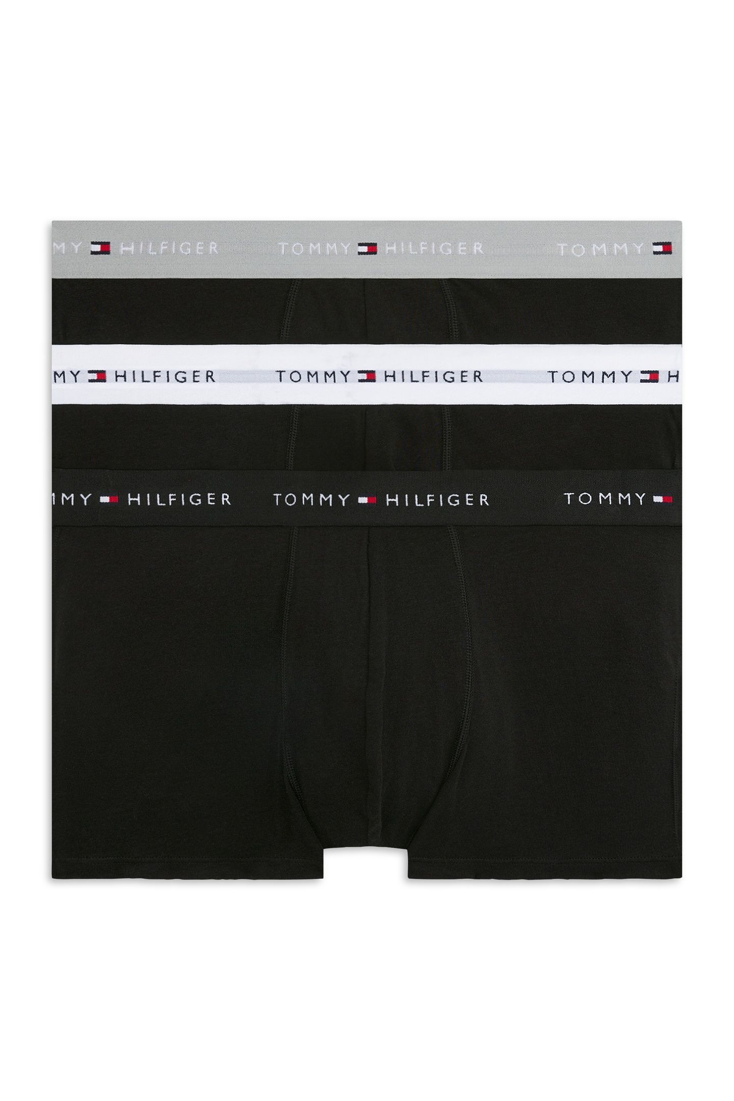 3-PACK WAISTBAND TRUNK GREY HEATHER/BLACK/WHITE 1