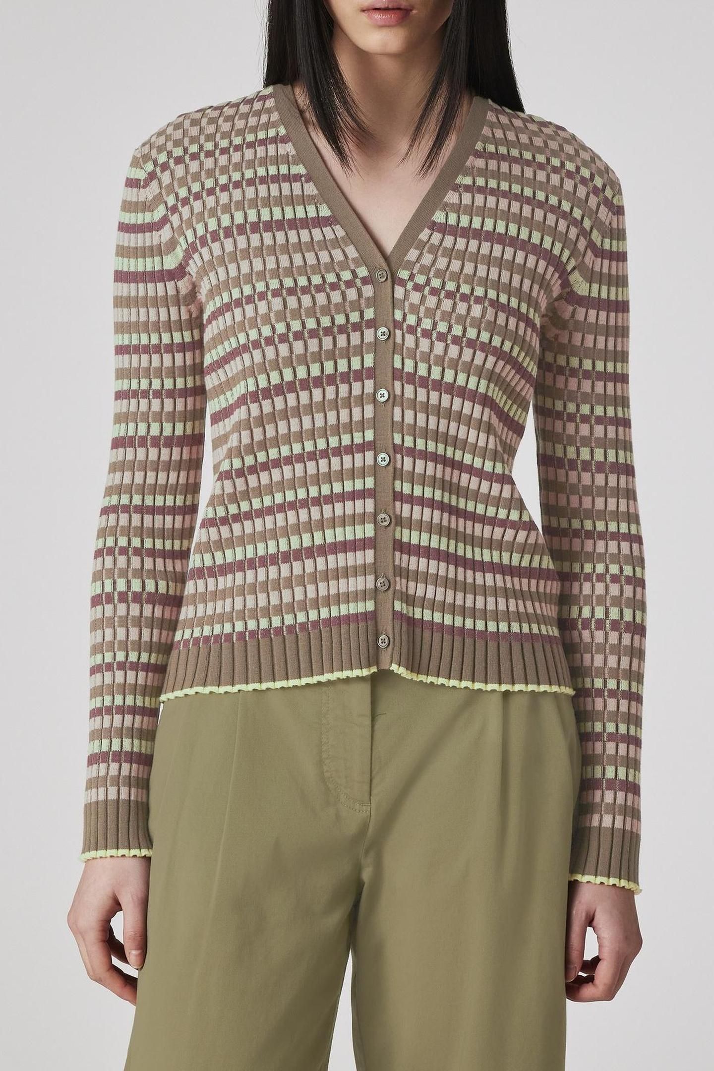 WOMENS KNITTED CARDIGAN BUTTON THRU LIME GREEN 1