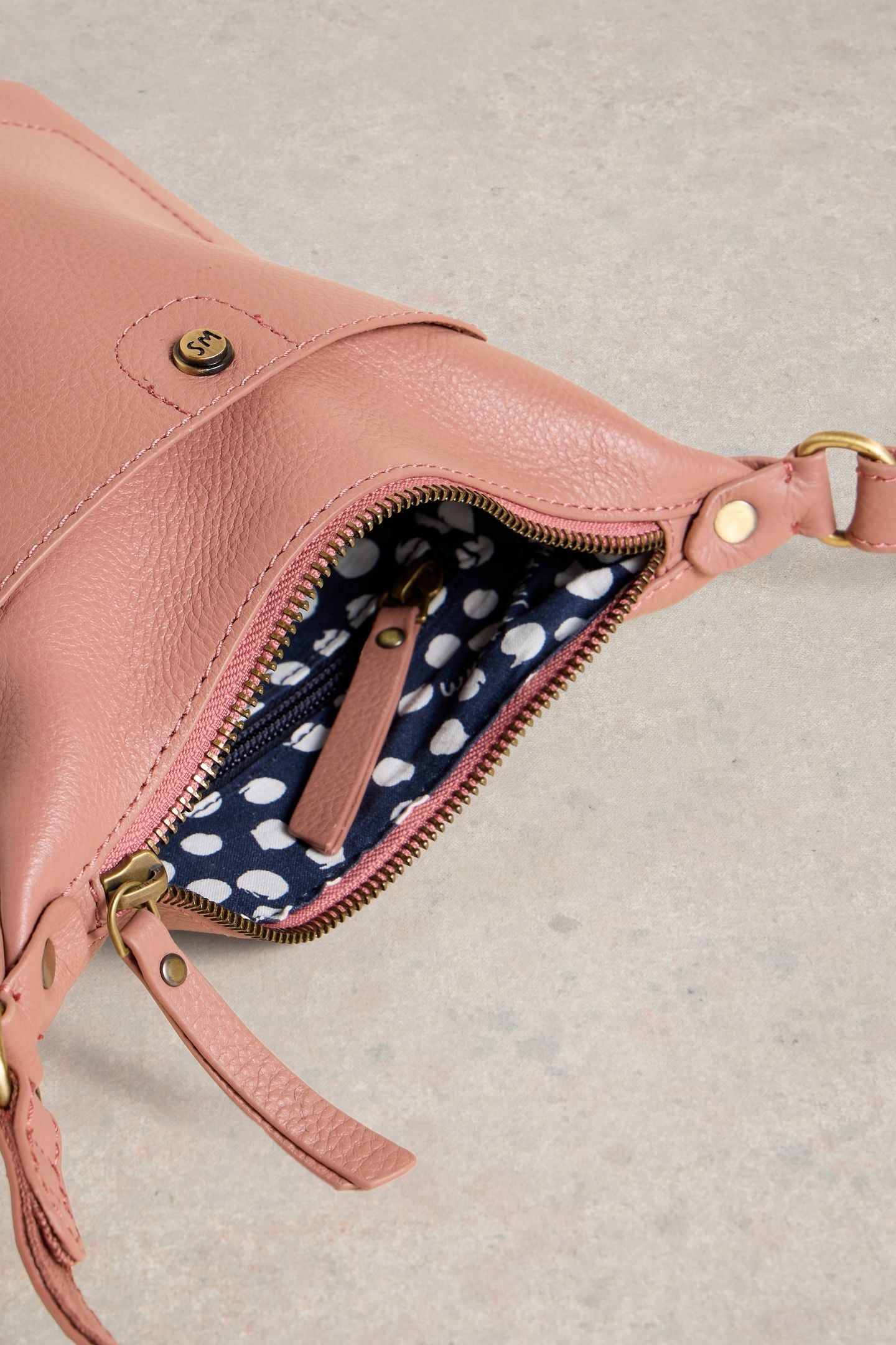MINI FERN LEATHER CROSSBODY MID PINK 4
