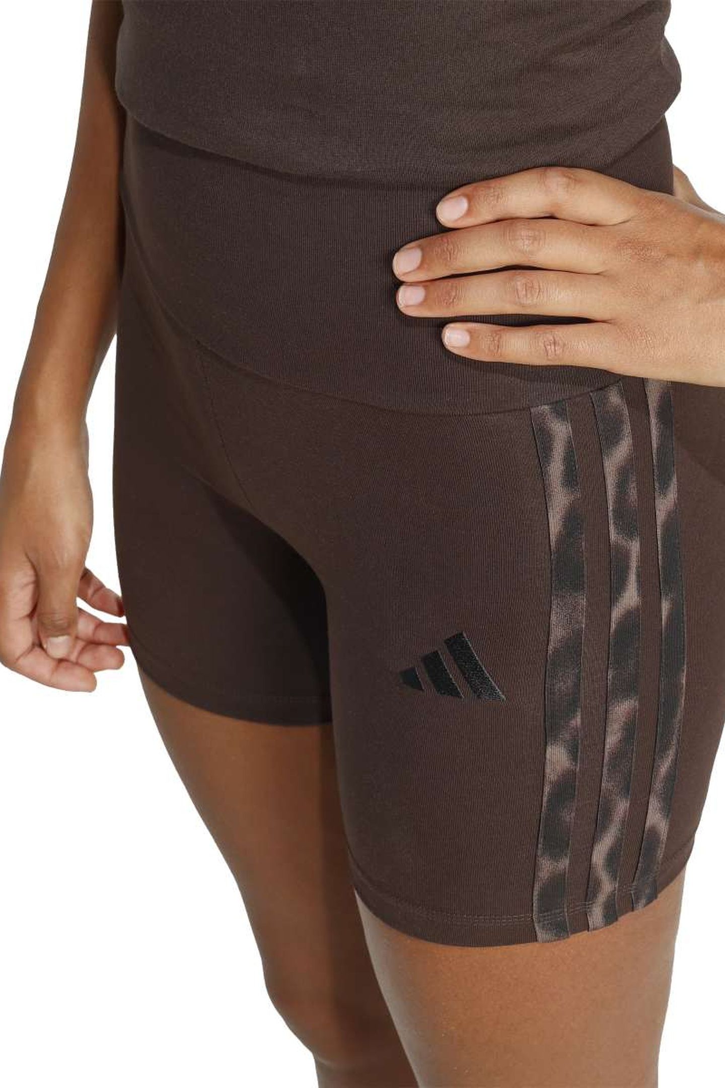 SEASONAL ESSENTIALS LEOPARD PRINT BIKER SHORTS AURORA COFFEE 4