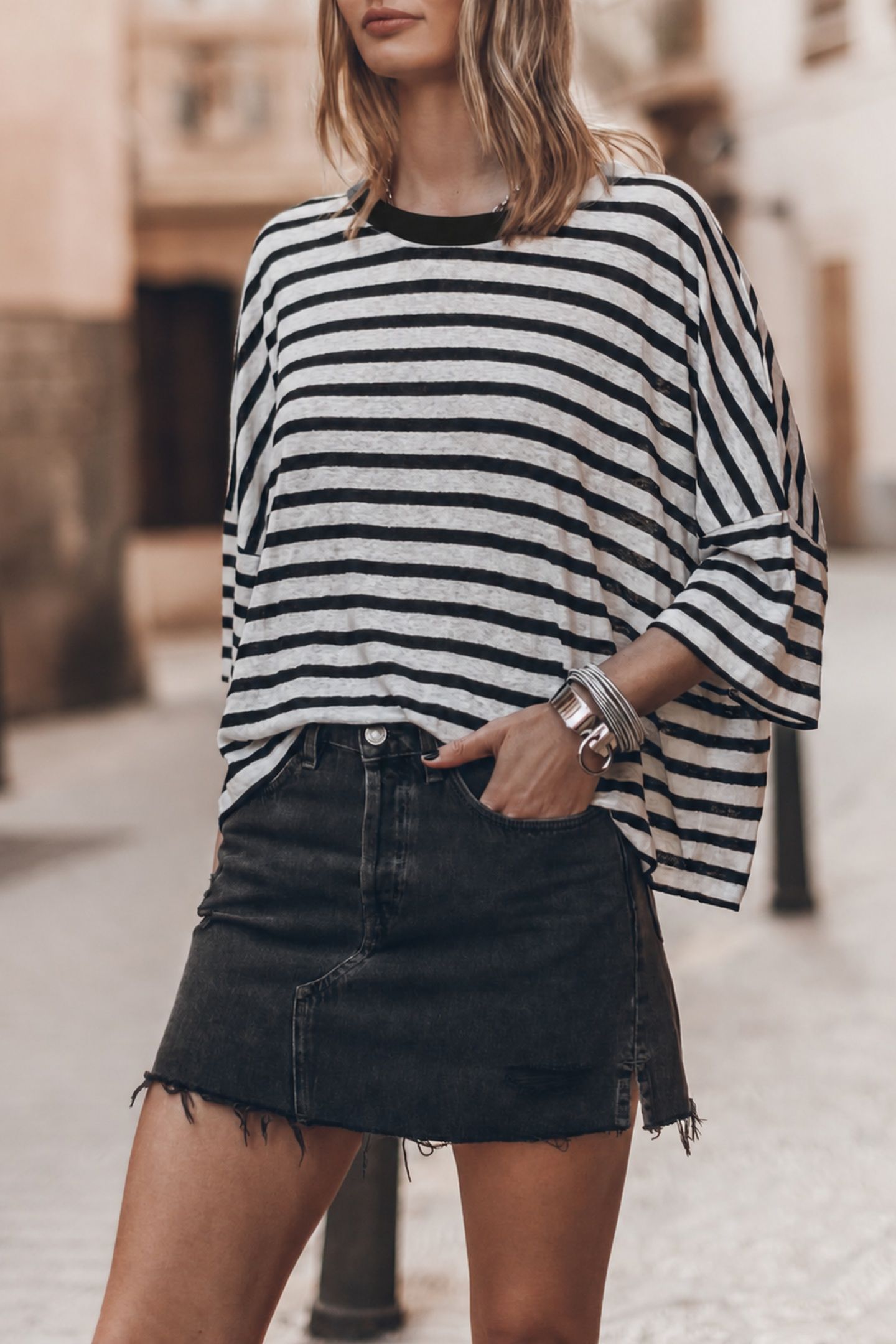THE STRIPED LINEN T-SHIRT 1