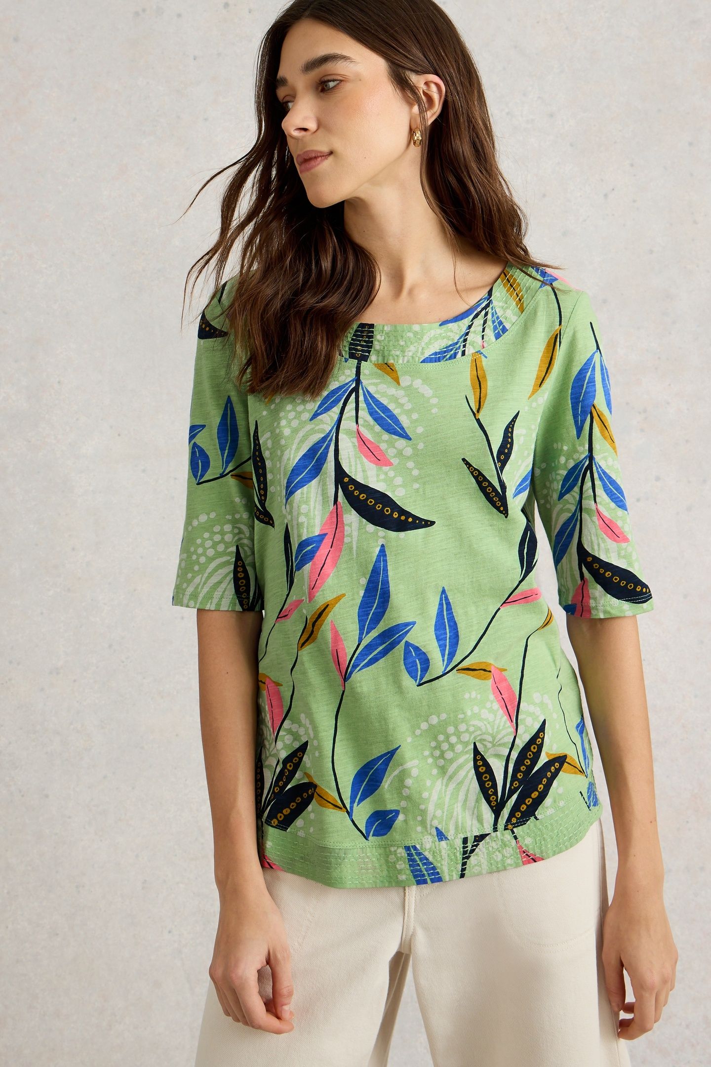 WEAVER JERSEY TEE GREEN PRINT 2