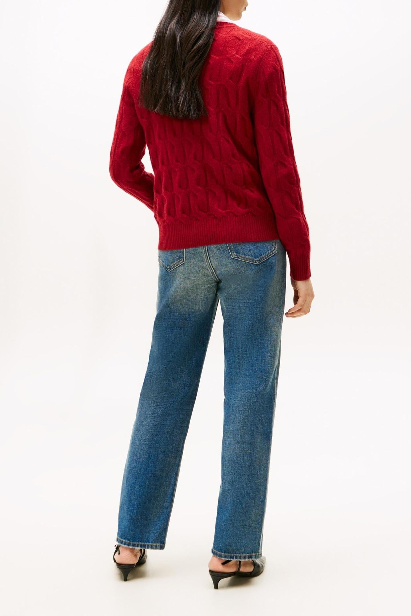 SOFT WOOL CABLE C-NECK REGATTA RED 3
