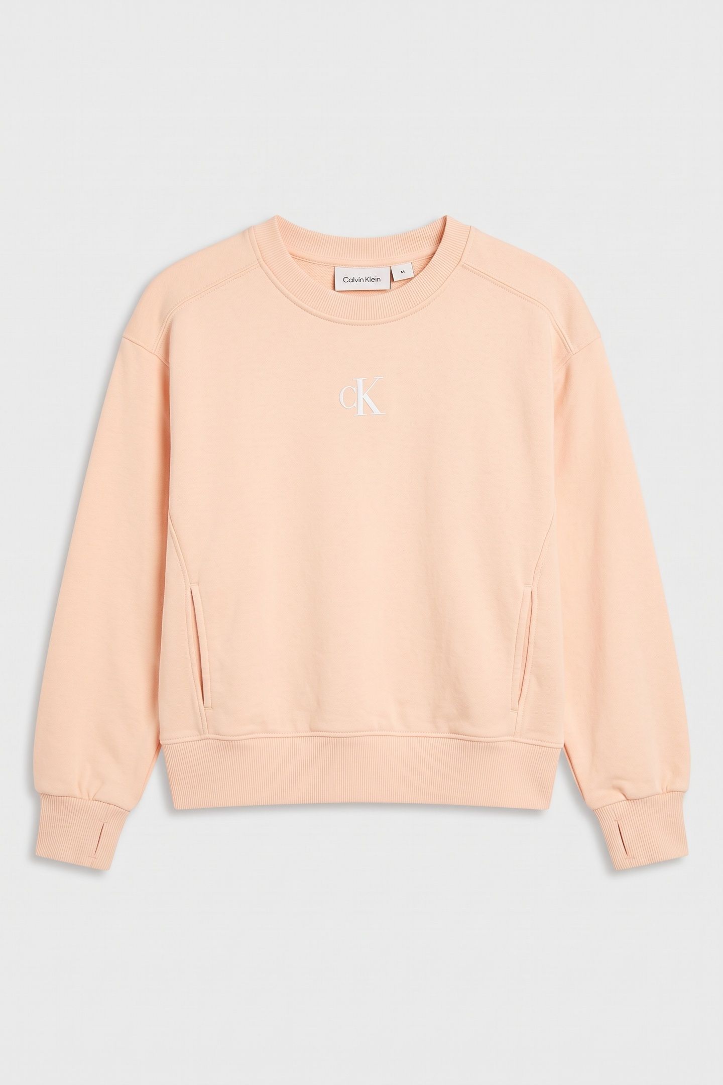 GIRLS CK LOGO FASHION SWEATER PALE PEACH 2