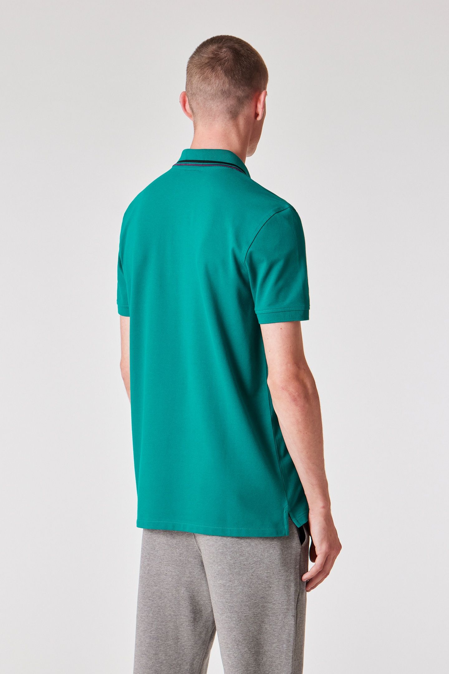 MENS REG FIT POLO ZEB EMB PETROL GREEN 3