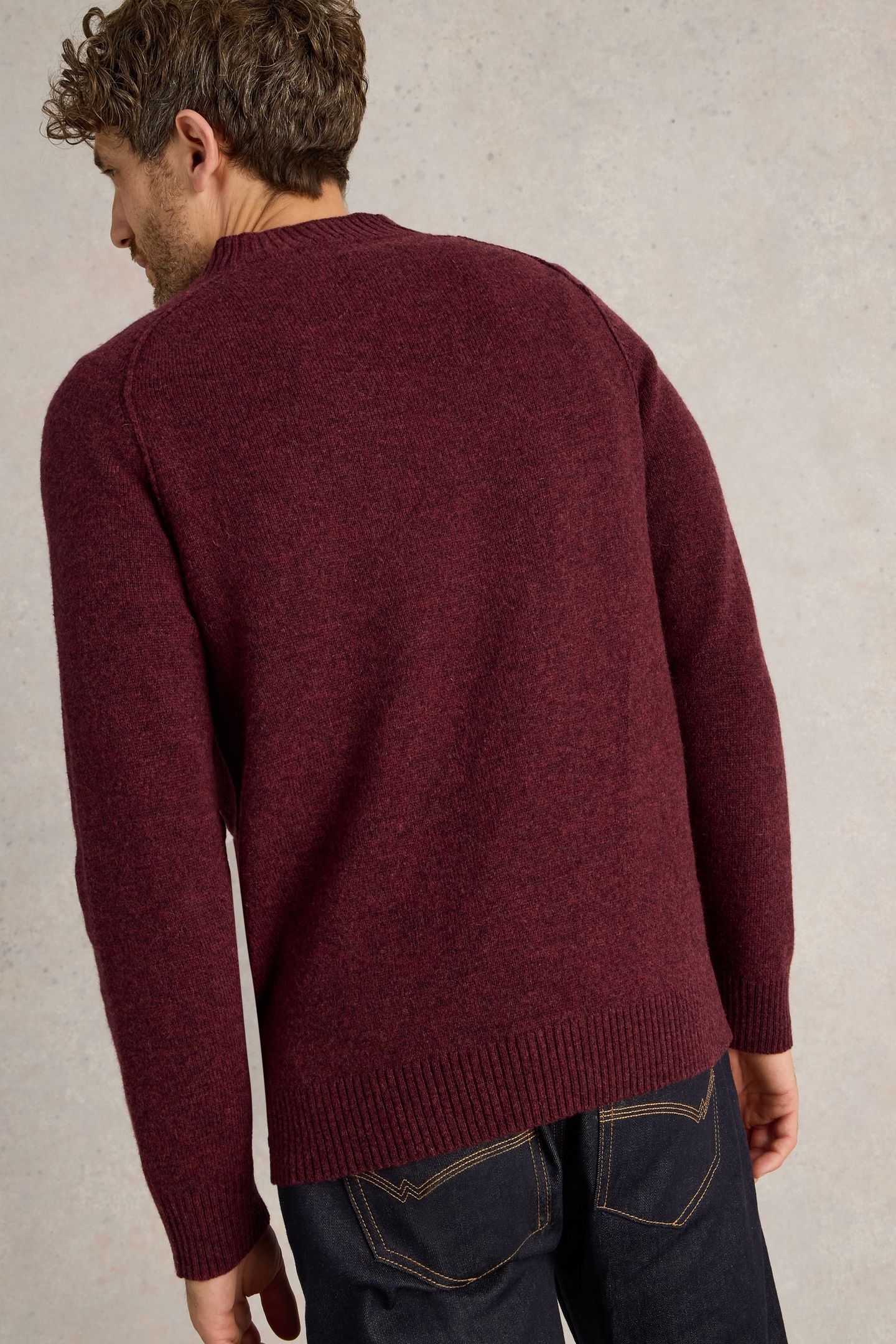 LAMBSWOOL MOCK NECK JUMPER DARK PLUM 3