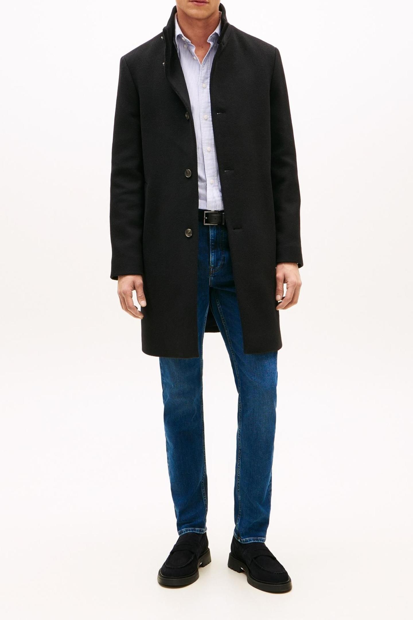 NY WOOL STAND COLLAR BLACK 1