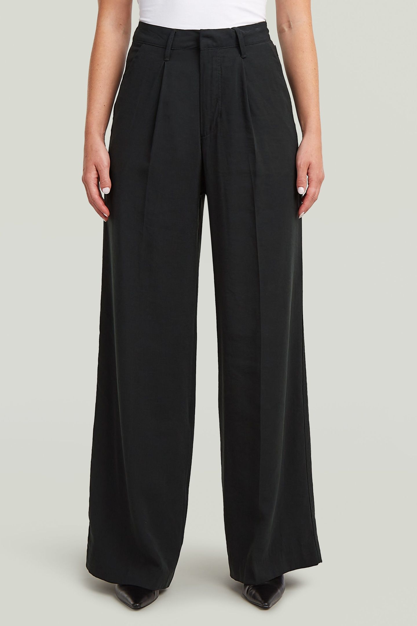FLUID WIDE LEG PANTS BLACK 1