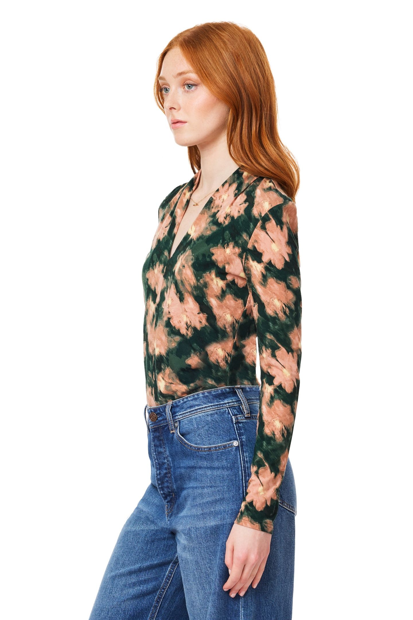 LONG SLEEVE KNIT TOP SCARAB BLURRED FLORAL 6