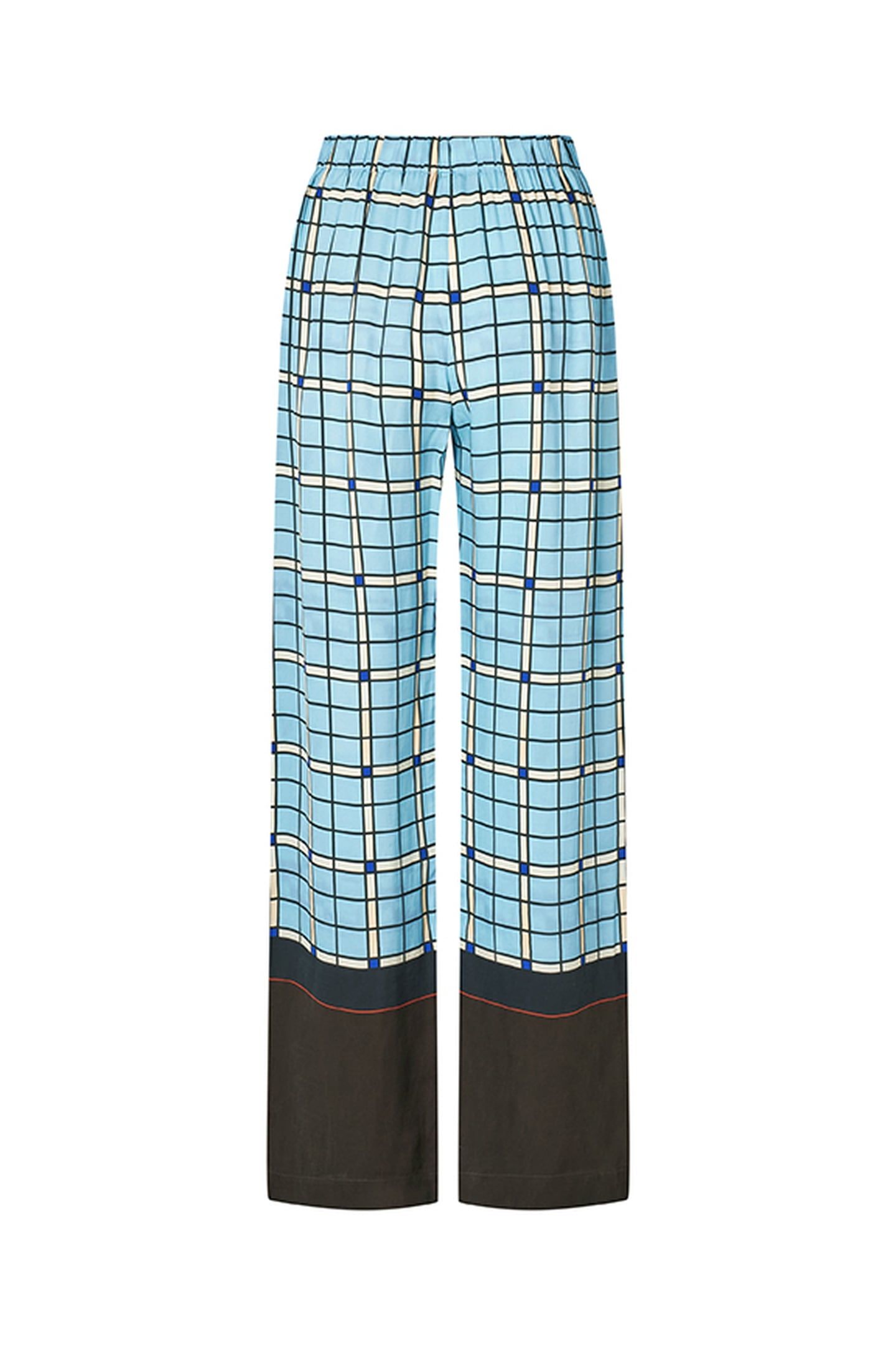 ELASTICATED LONG PANTS WINDOW CHECK 6