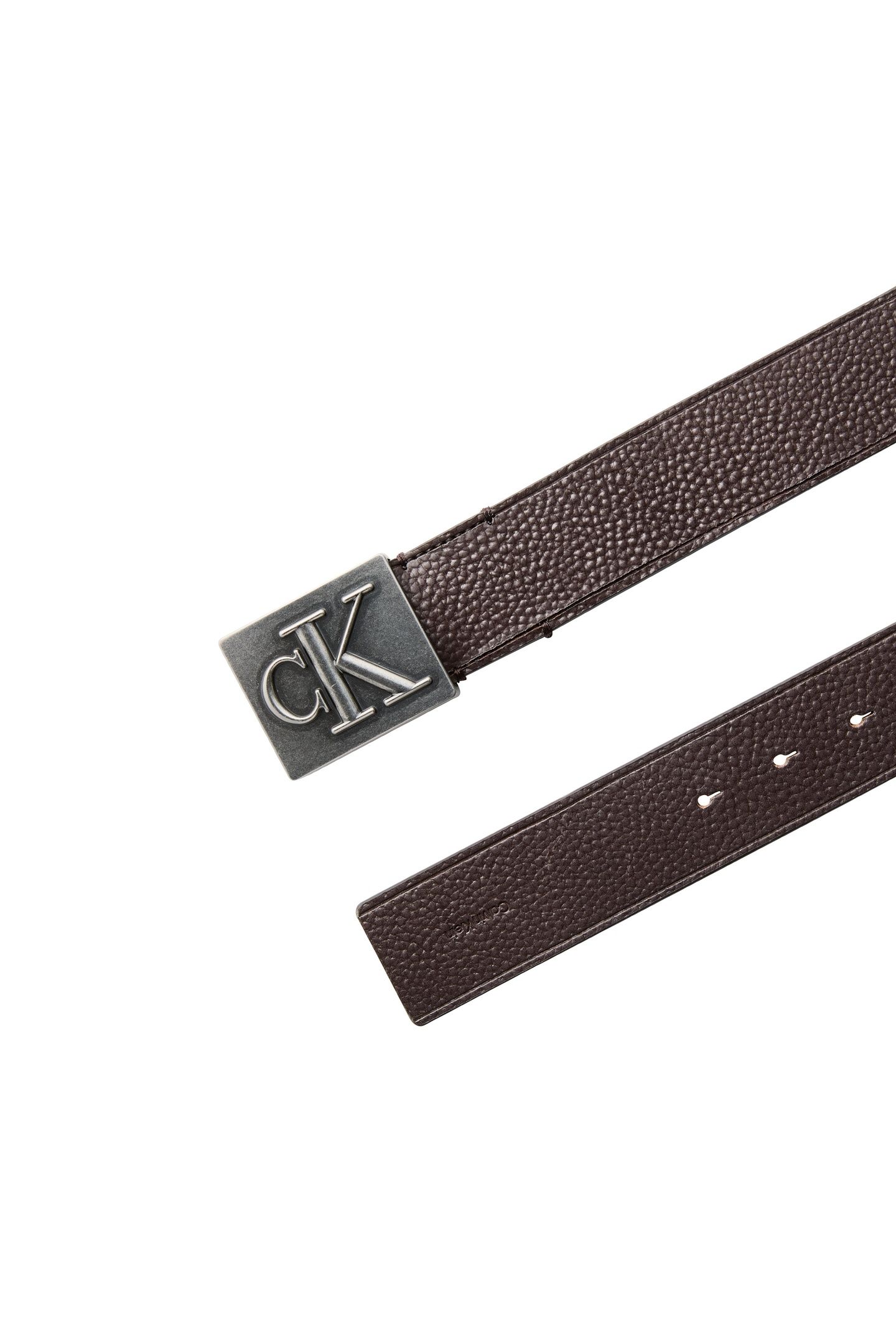 SSNL MONO PLAQUE 40M BELT DARK BROWN/ANTIQUE SILVER 3