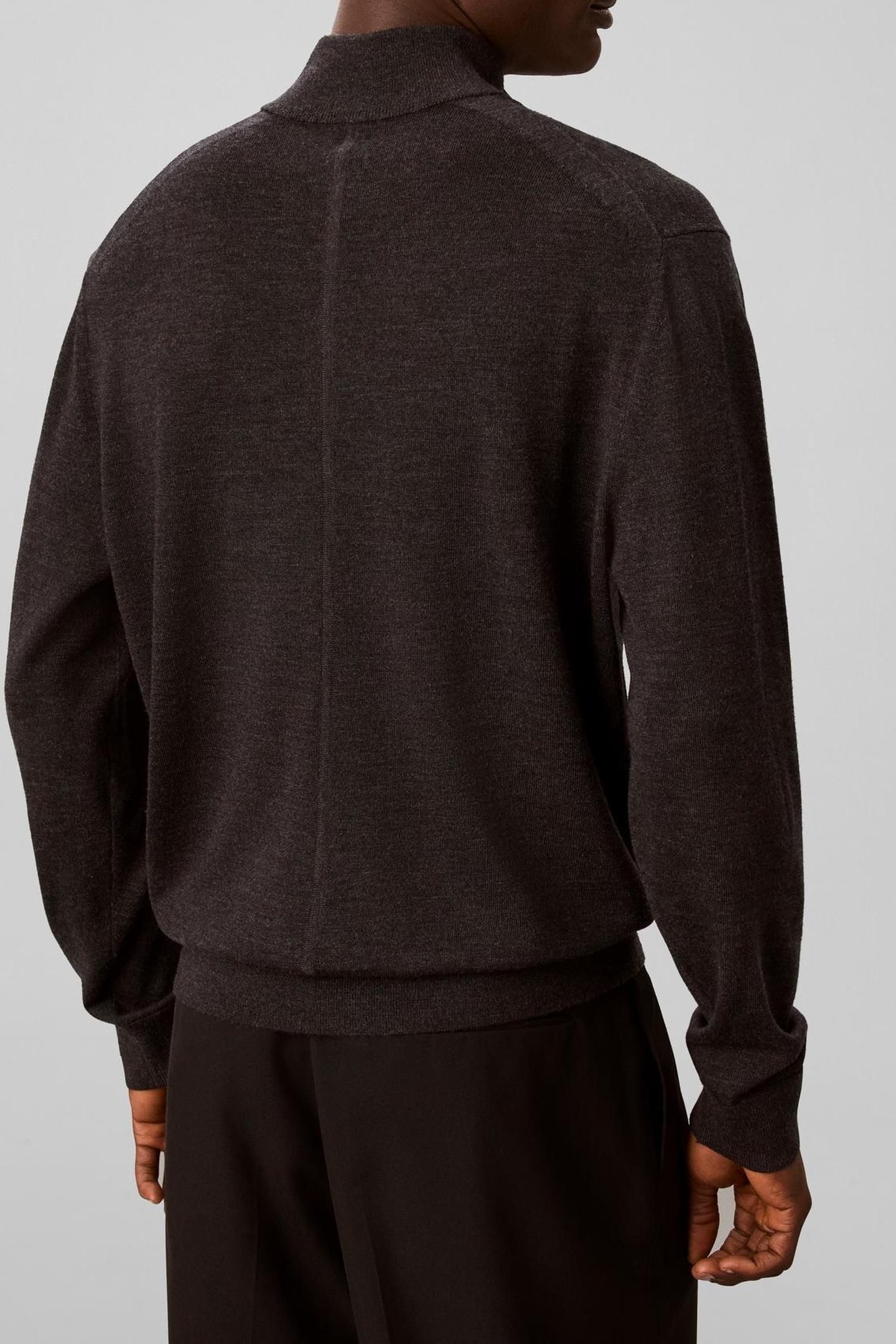LS 100% MERINO QUARTER ZIP GUNMETAL HEATHER 2