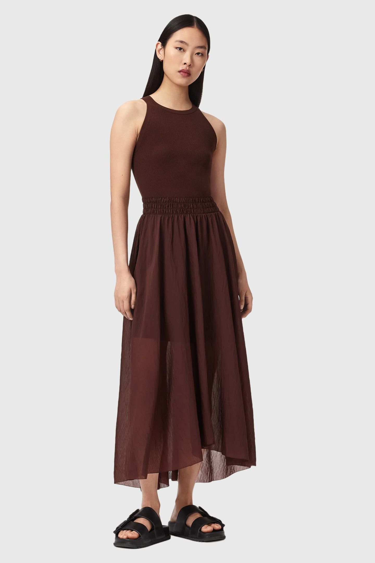 ZENIA DRESS BITTER BROWN 1