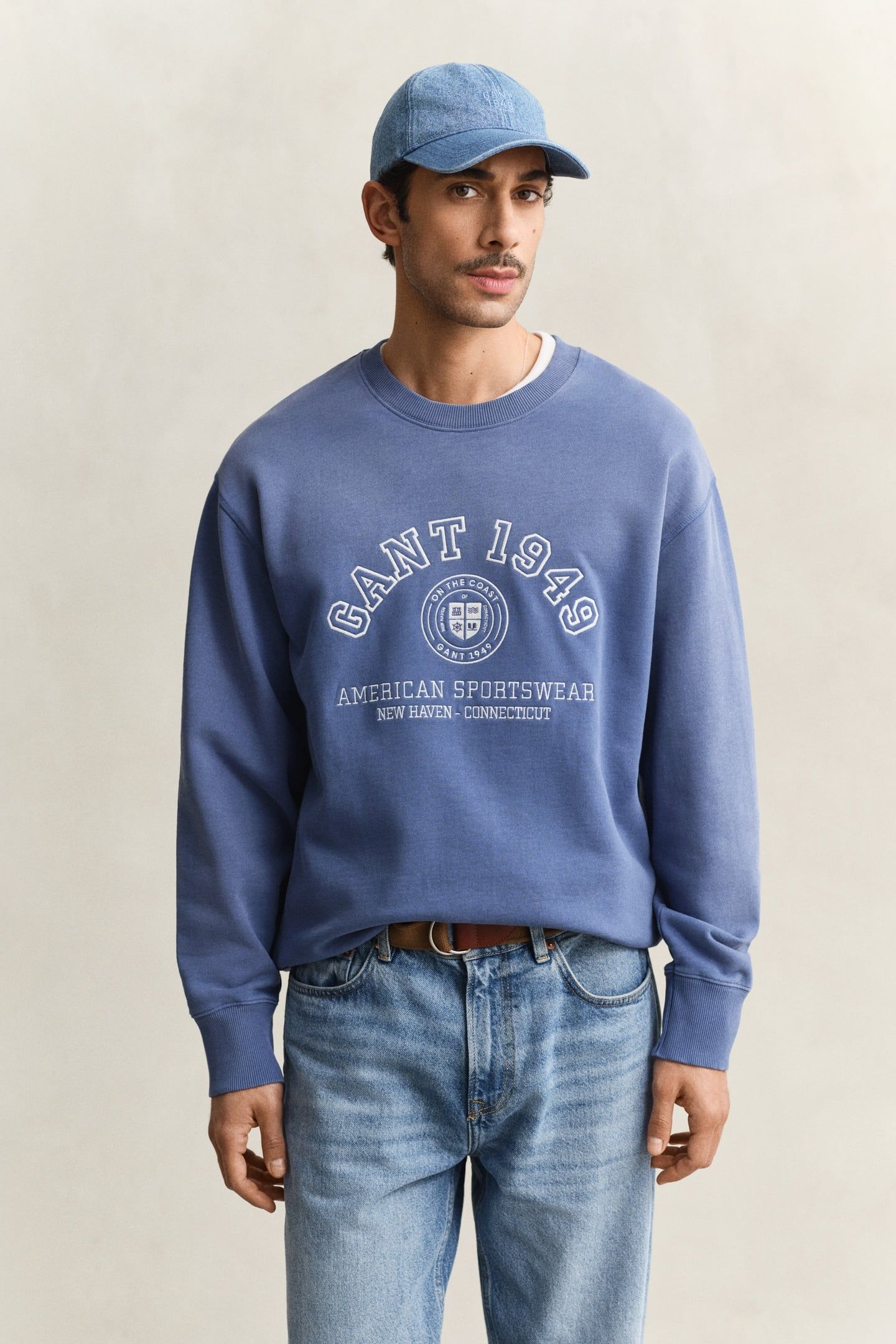 SPRAY GRAPHIC C-NECK VINTAGE BLUE 1