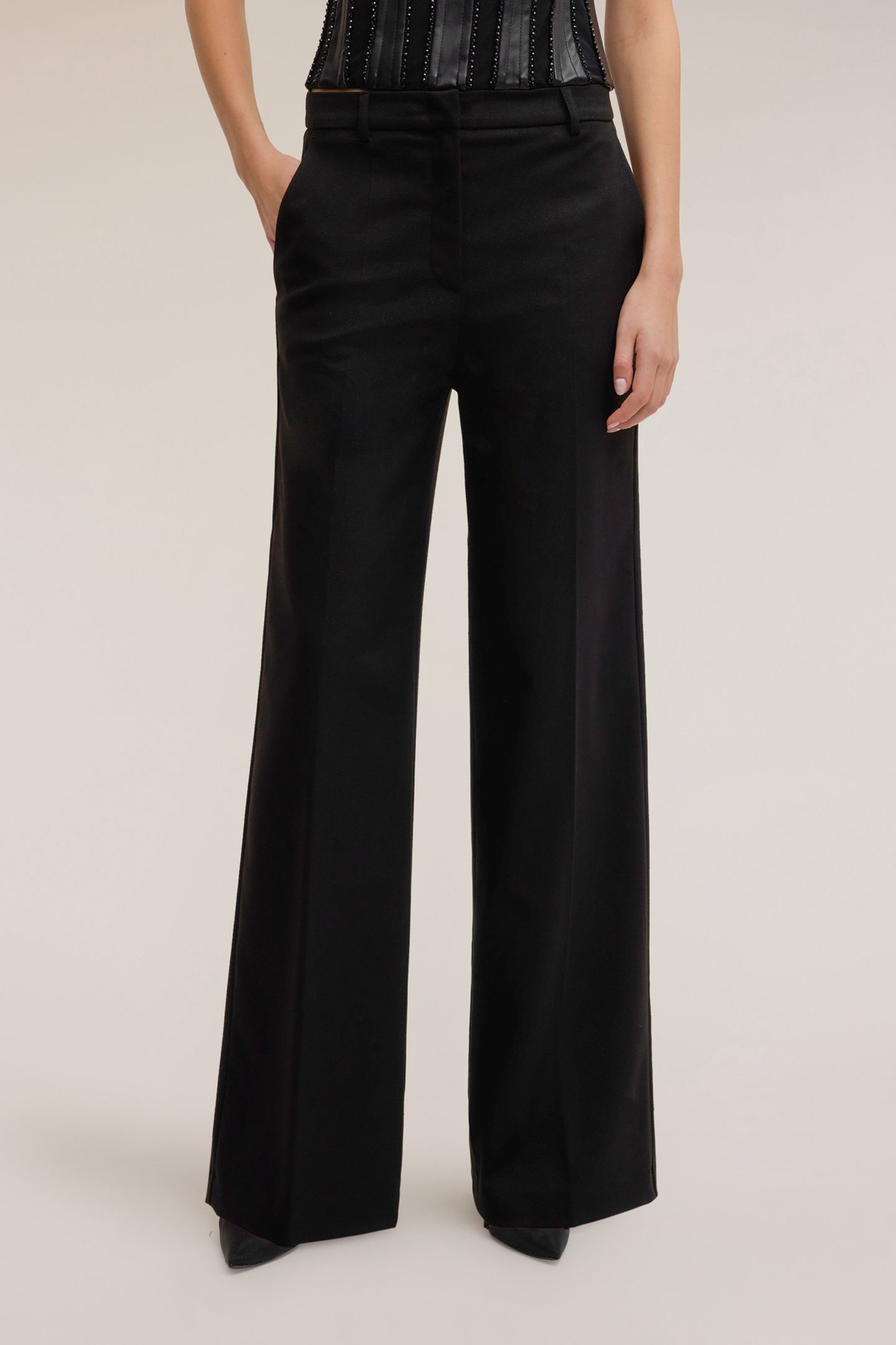 PALAZZO PANTS MIXED LUREX SMART COUTURE BLACK 2