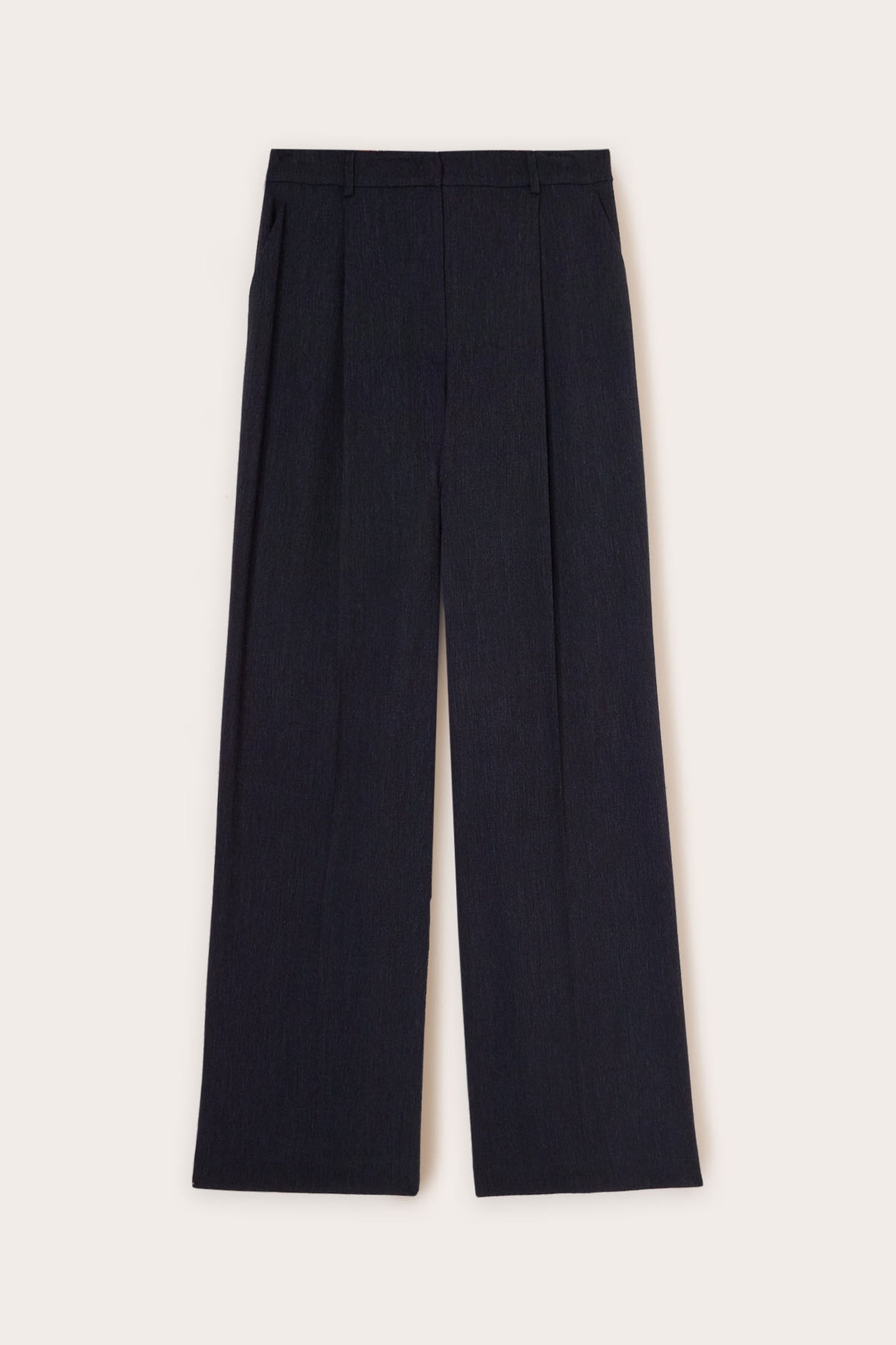 FLUID WIDE-LEG PLEATED TROUSERS BLUE 5