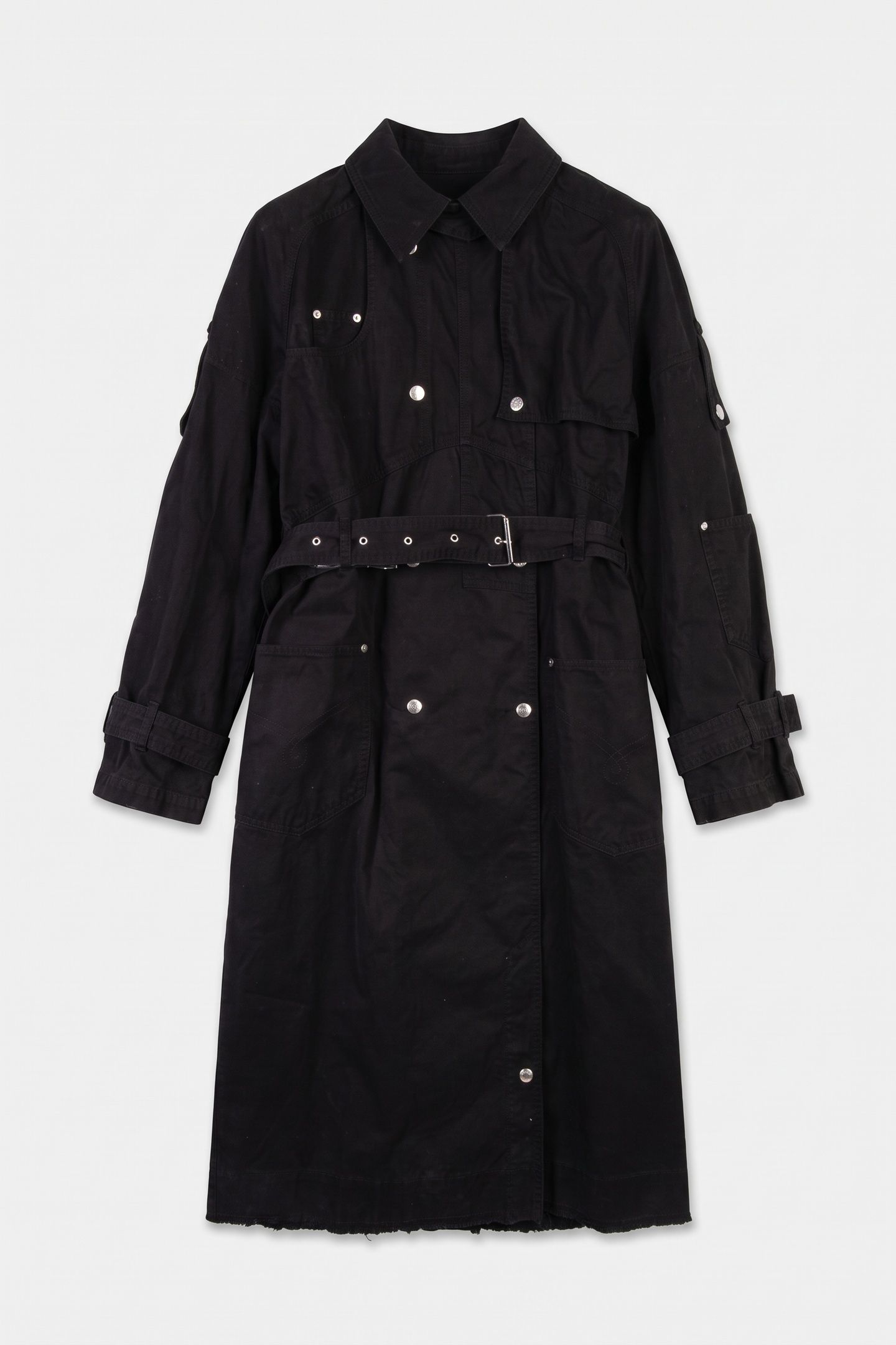 GARMENT-DYED GABARDINE TRENCH COAT BLACK 3