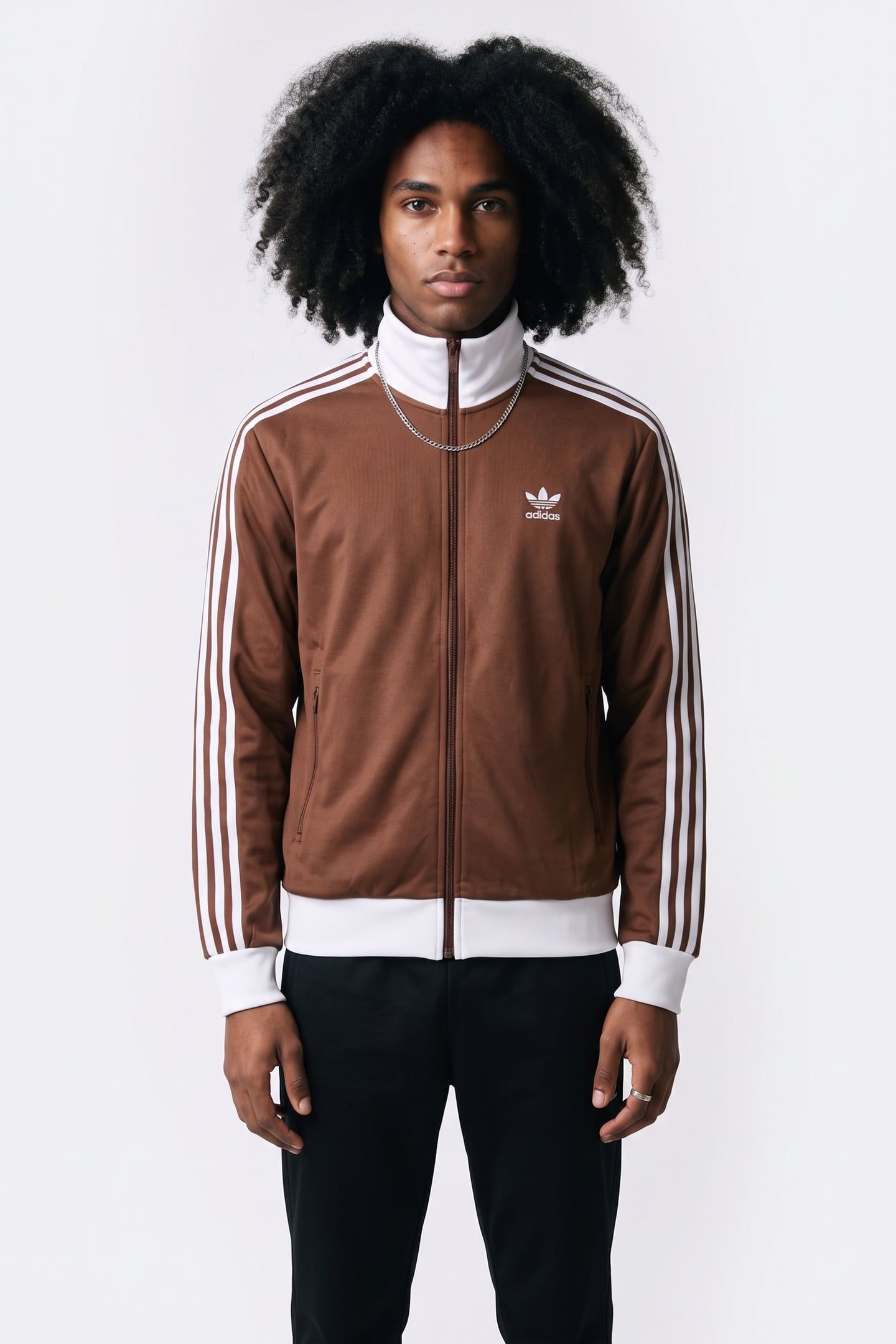 UNISEX CLASSIC TRACK TOP PRELOVED BROWN 3