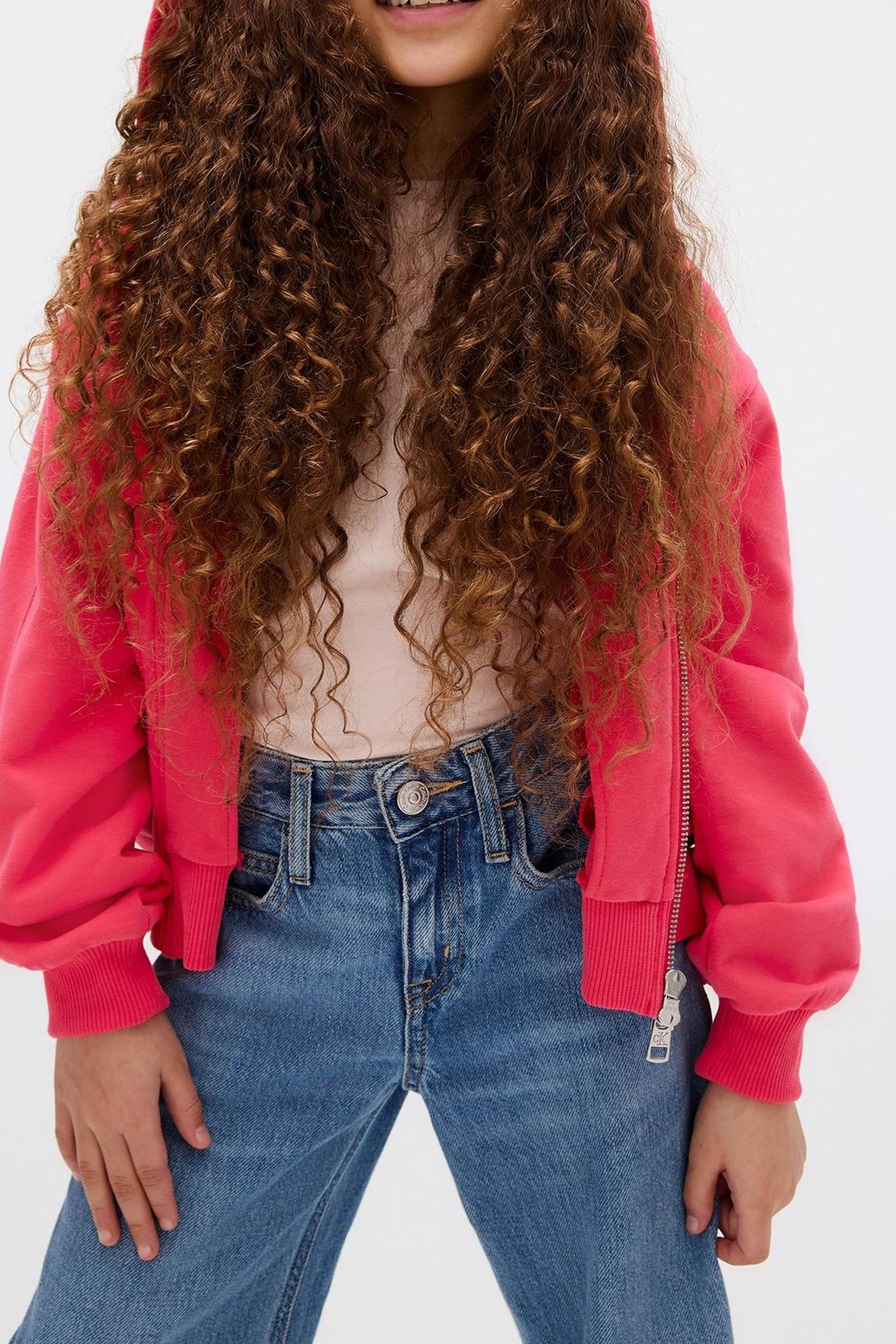 GIRLS TERRY ZIP UP HOODIE TEABERRY 5