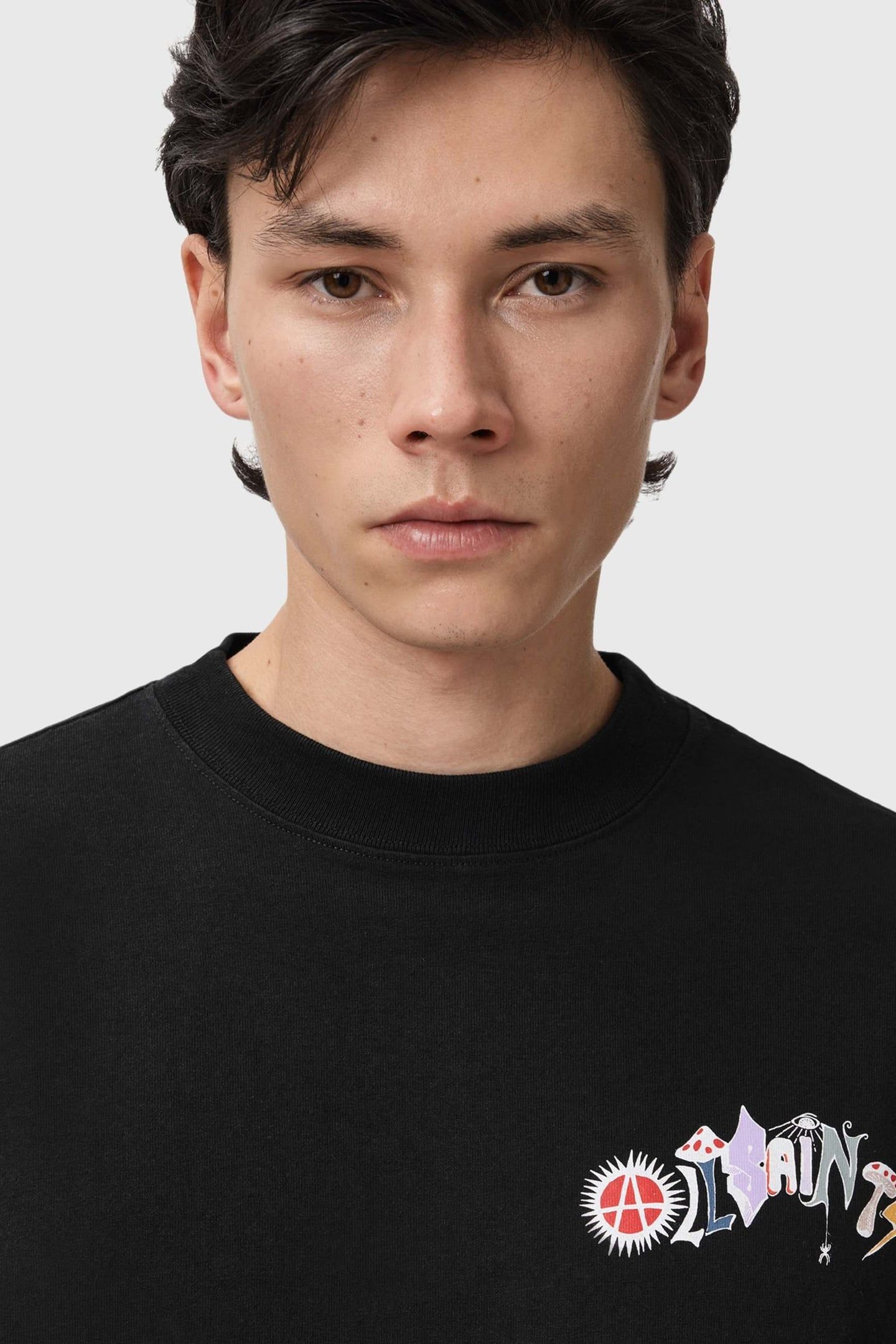 GARDENS LS CREW WASHED BLACK 9