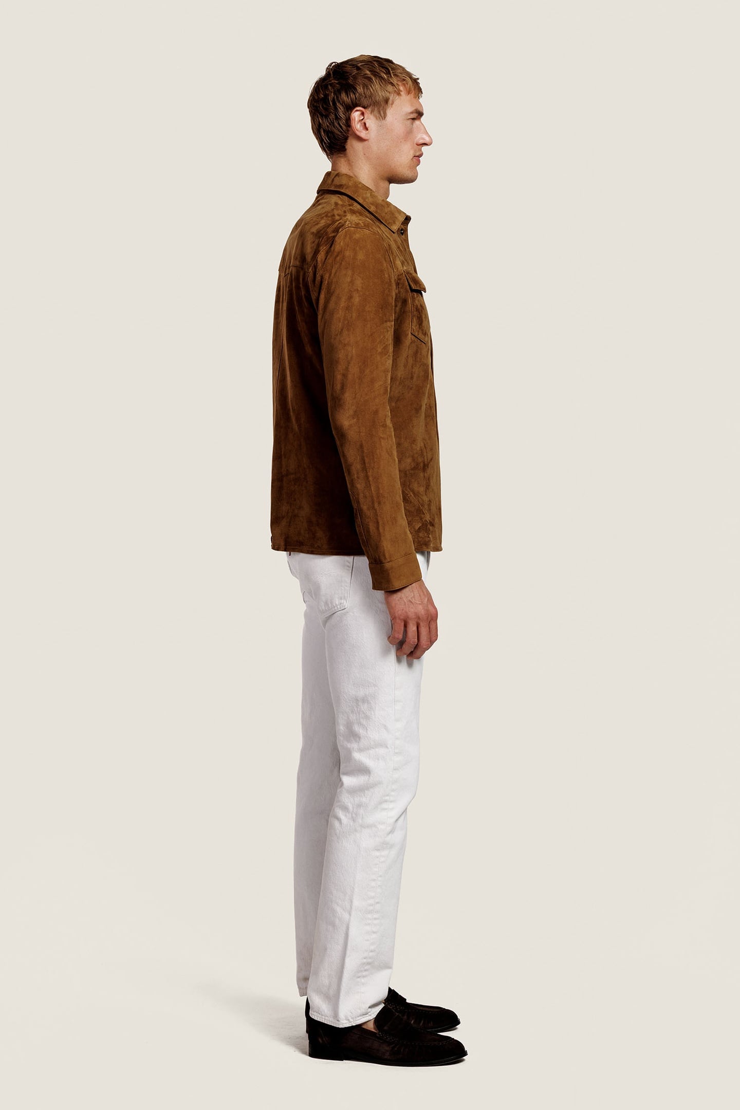 ROBERT SUEDE OVERSHIRT BLOUSE CINNAMON 2