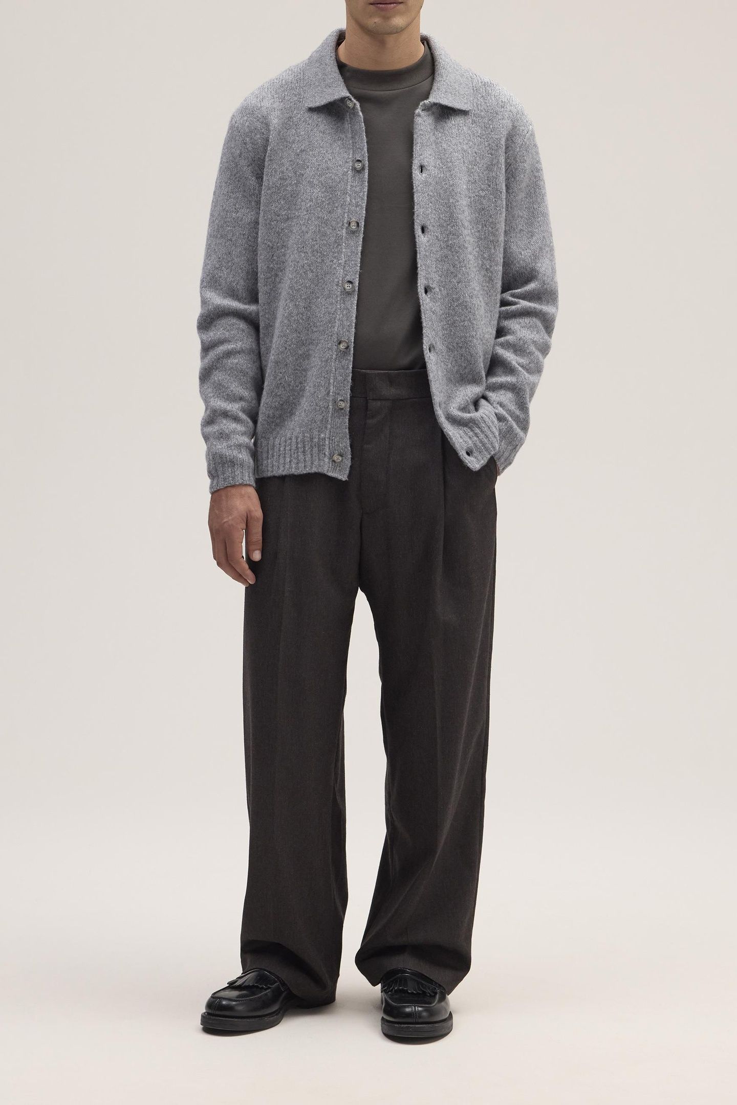 LEE POLO CARDIGAN 6598 GREY MEL. 3