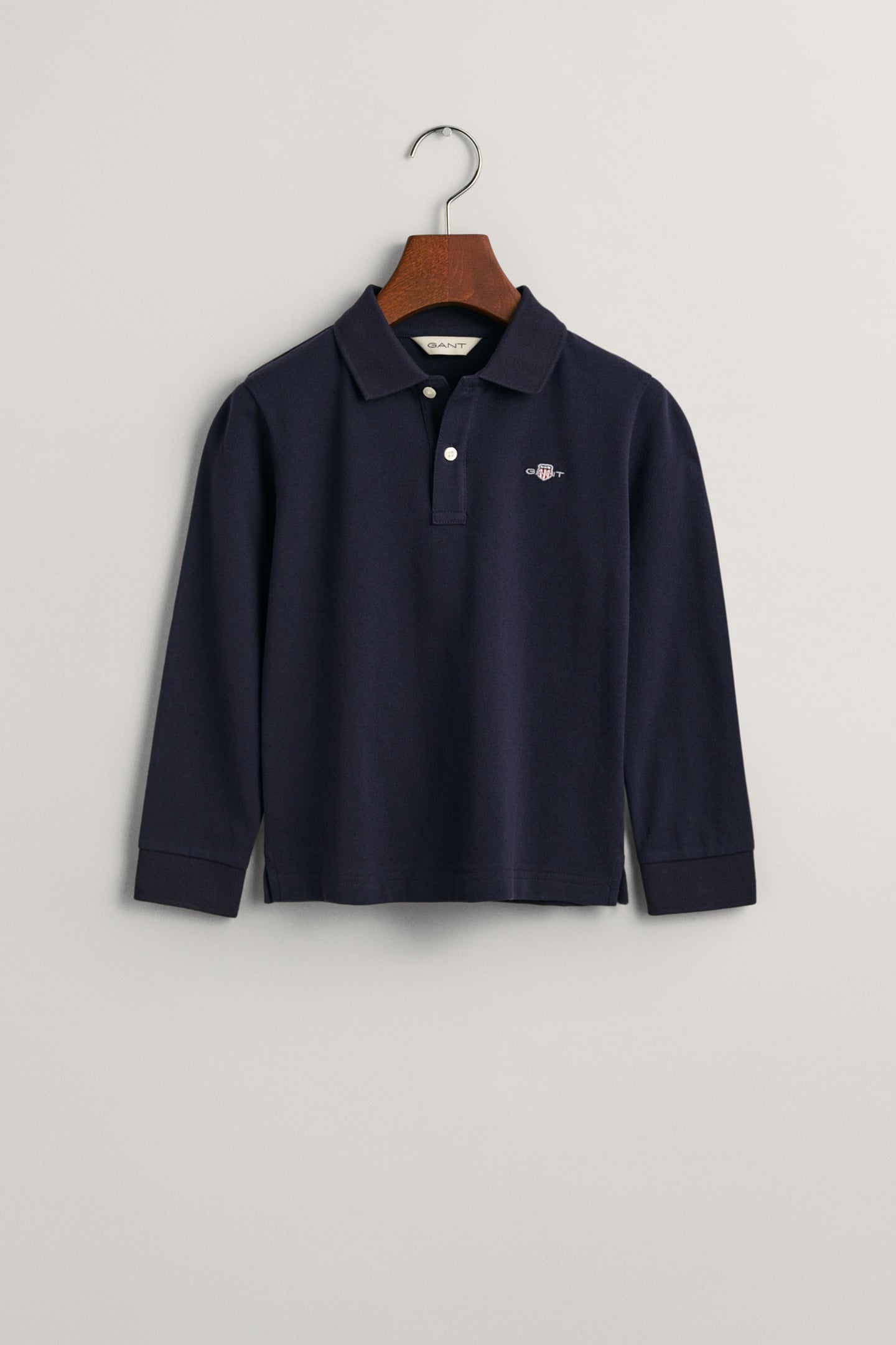 KIDS UNISEX SHIELD LS PIQUE POLO EVENING BLUE 2